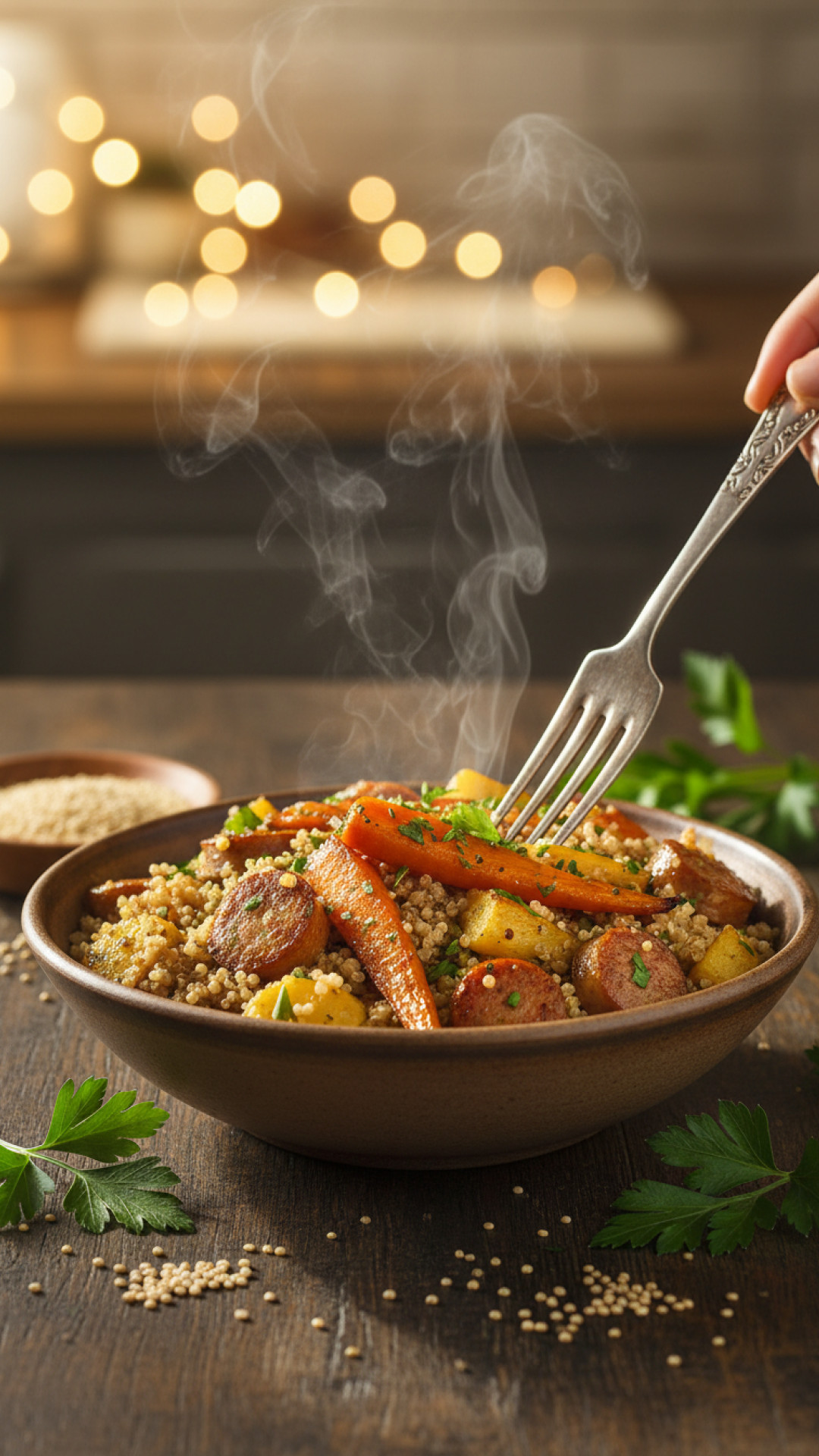 Deutsche Quinoa-Gemüse-Pfanne Preparation