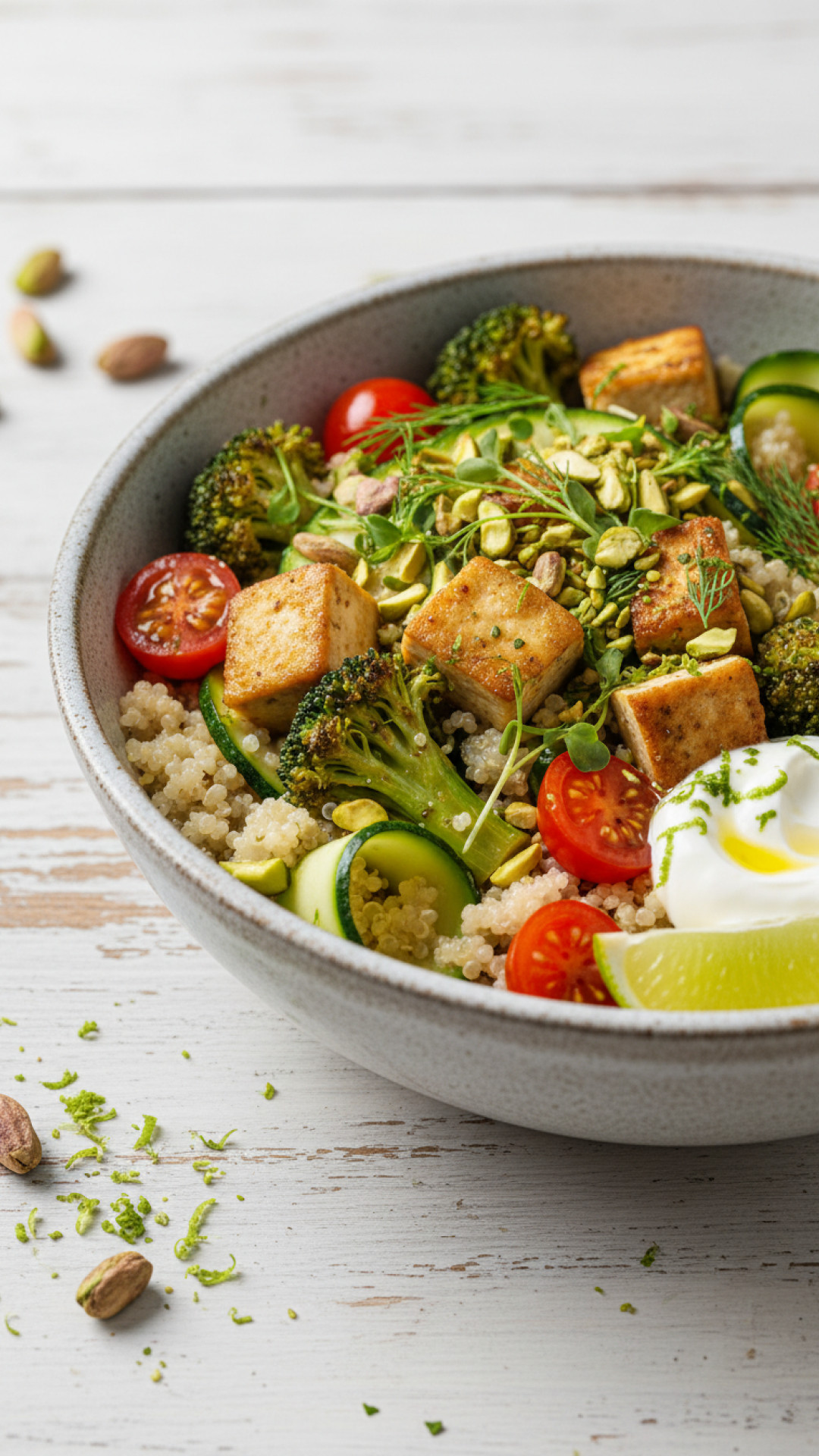 Die ultimative Regenbogen-Quinoa-Bowl Preparation