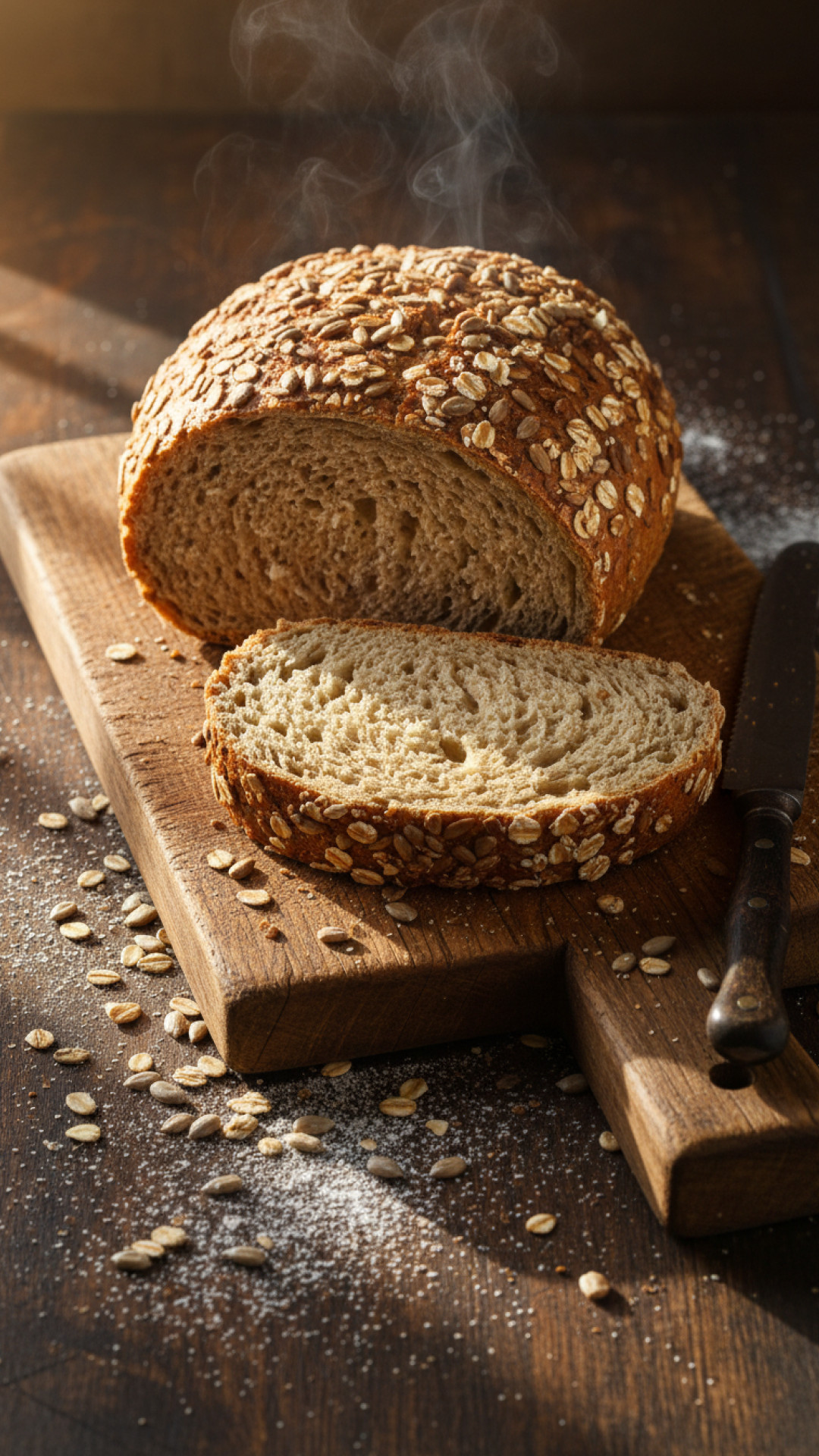 Gesundes Vollkornbrot nach traditioneller Art Preparation