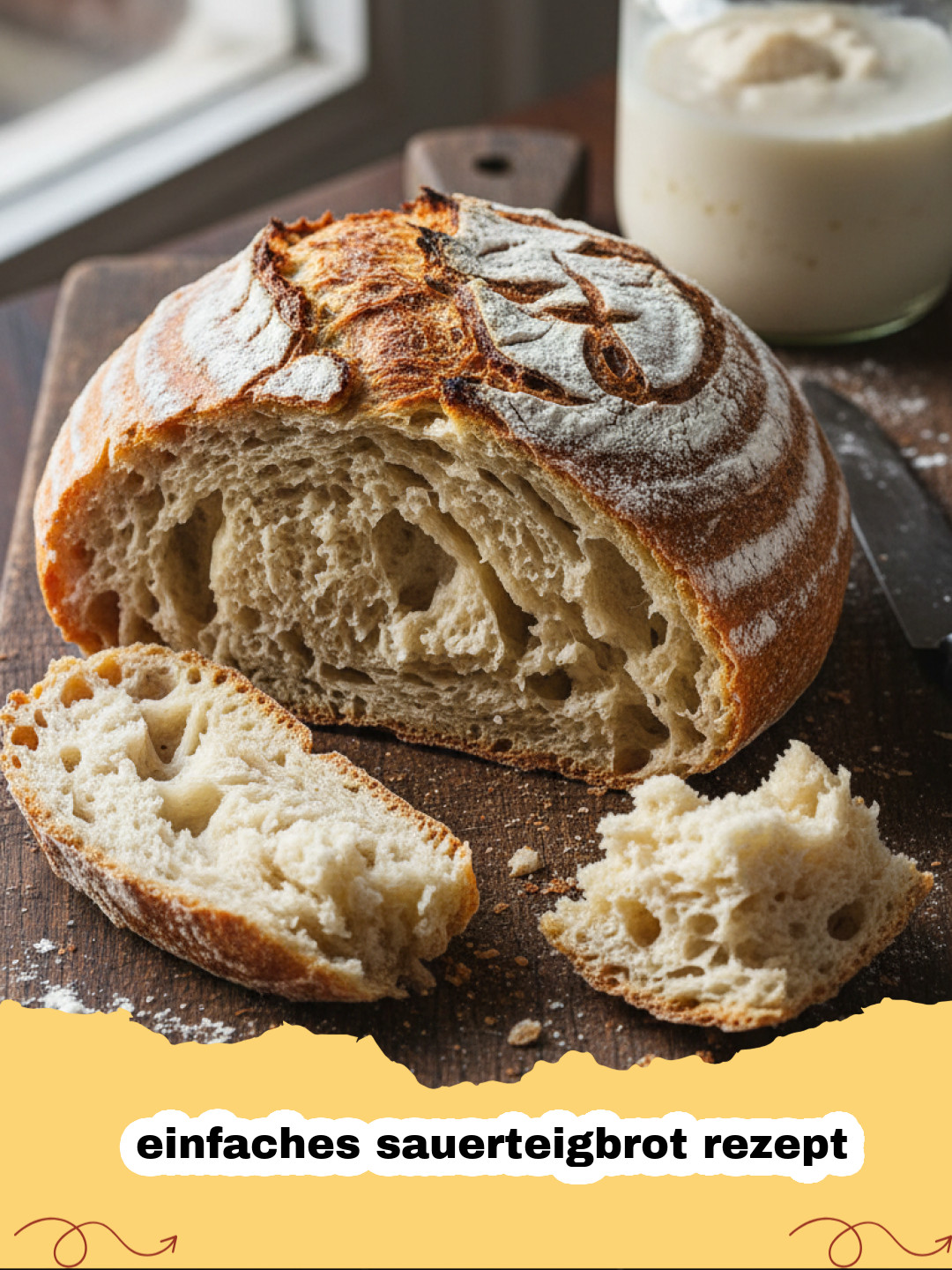 Das ultimative einfache Sauerteigbrot Rezept für knuspriges Brot wie vom Bäcker
