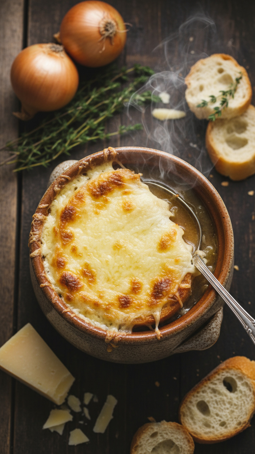 Klassische Französische Zwiebelsuppe Preparation