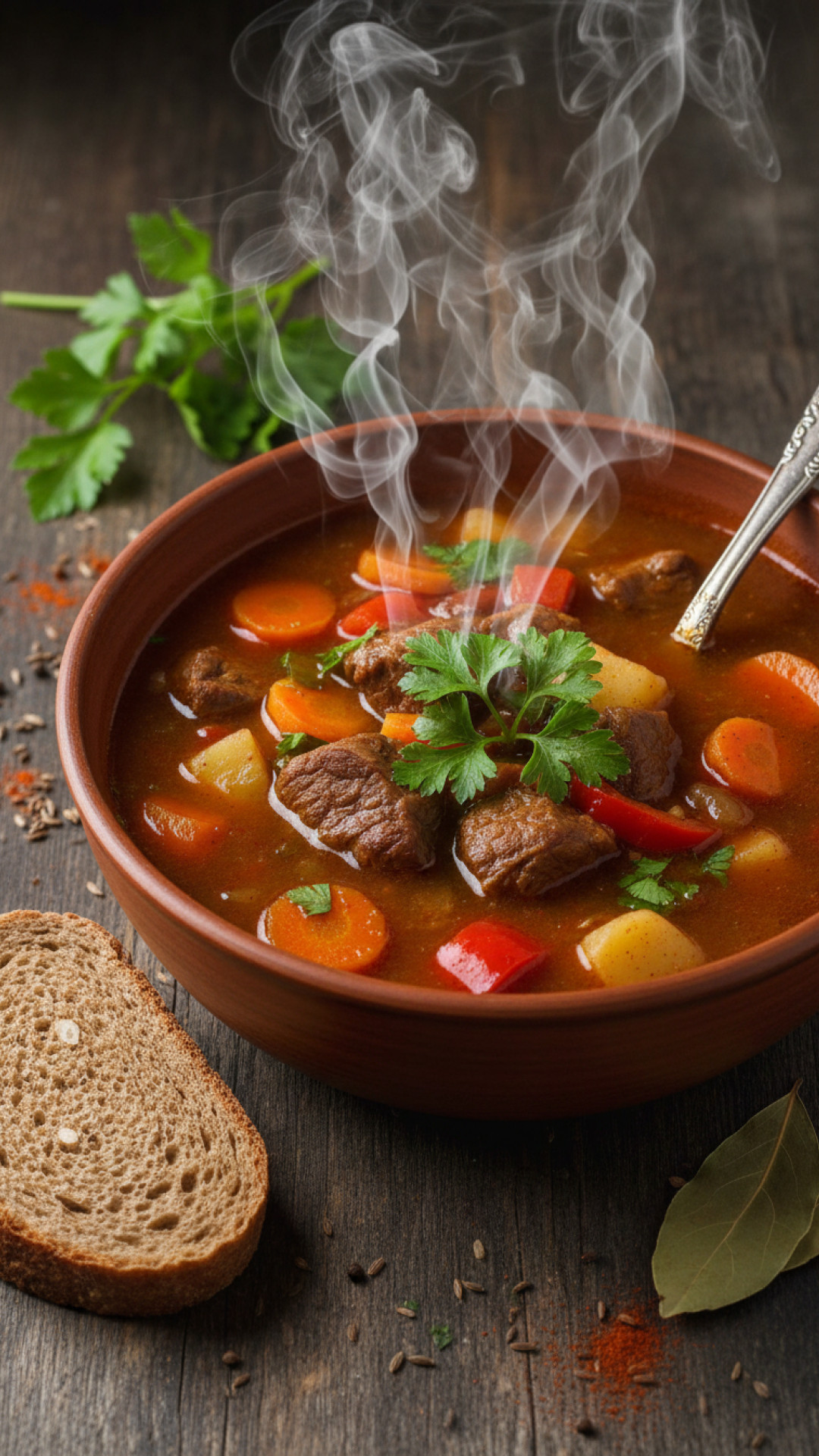 Klassische Gulaschsuppe nach Hausfrauenart Preparation