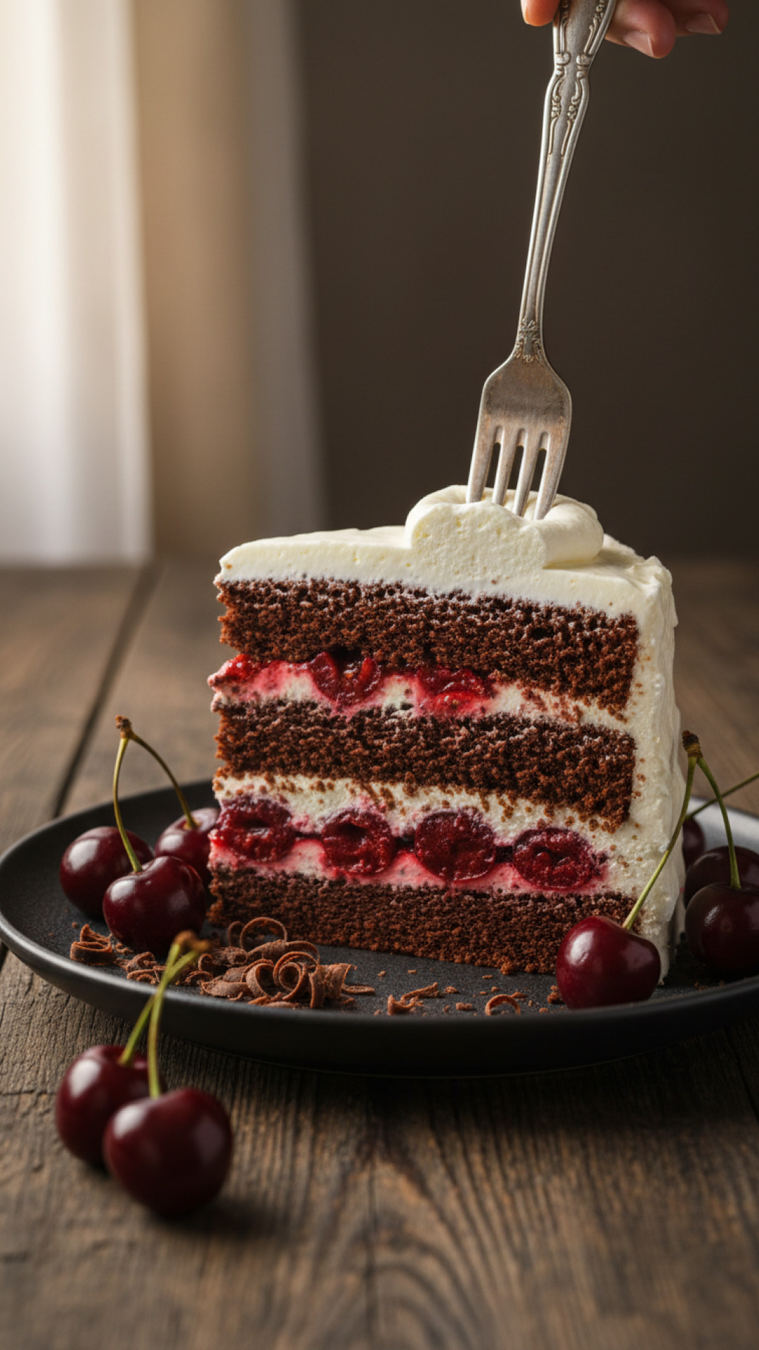 Klassische Schwarzwälder Kirschtorte Preparation