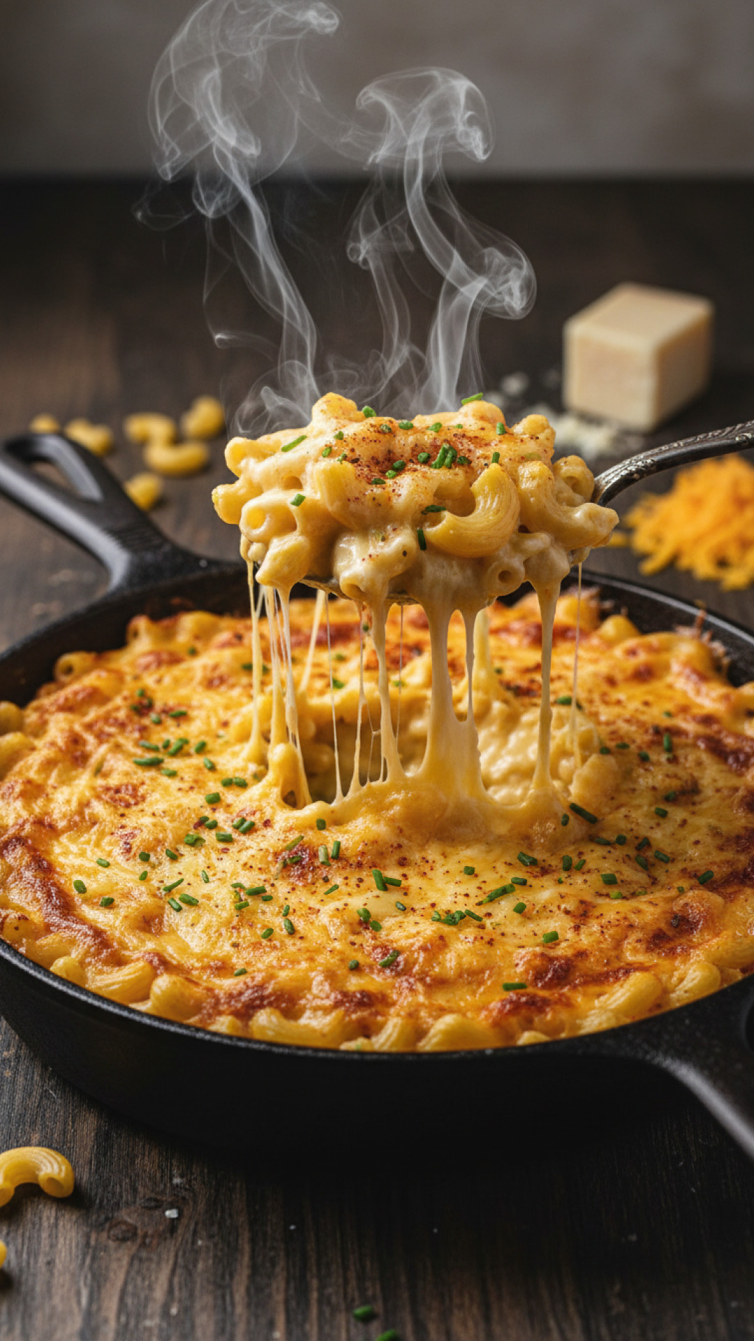 Klassisches Cremiges Mac and Cheese Preparation