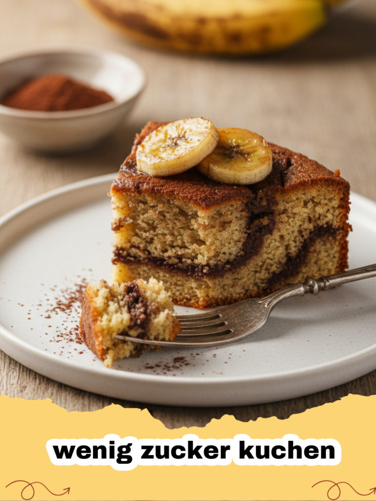 wenig zucker kuchen - Ein saftiger Apfel-Zimt-Kuchen mit wenig Zucker auf einem Holztisch