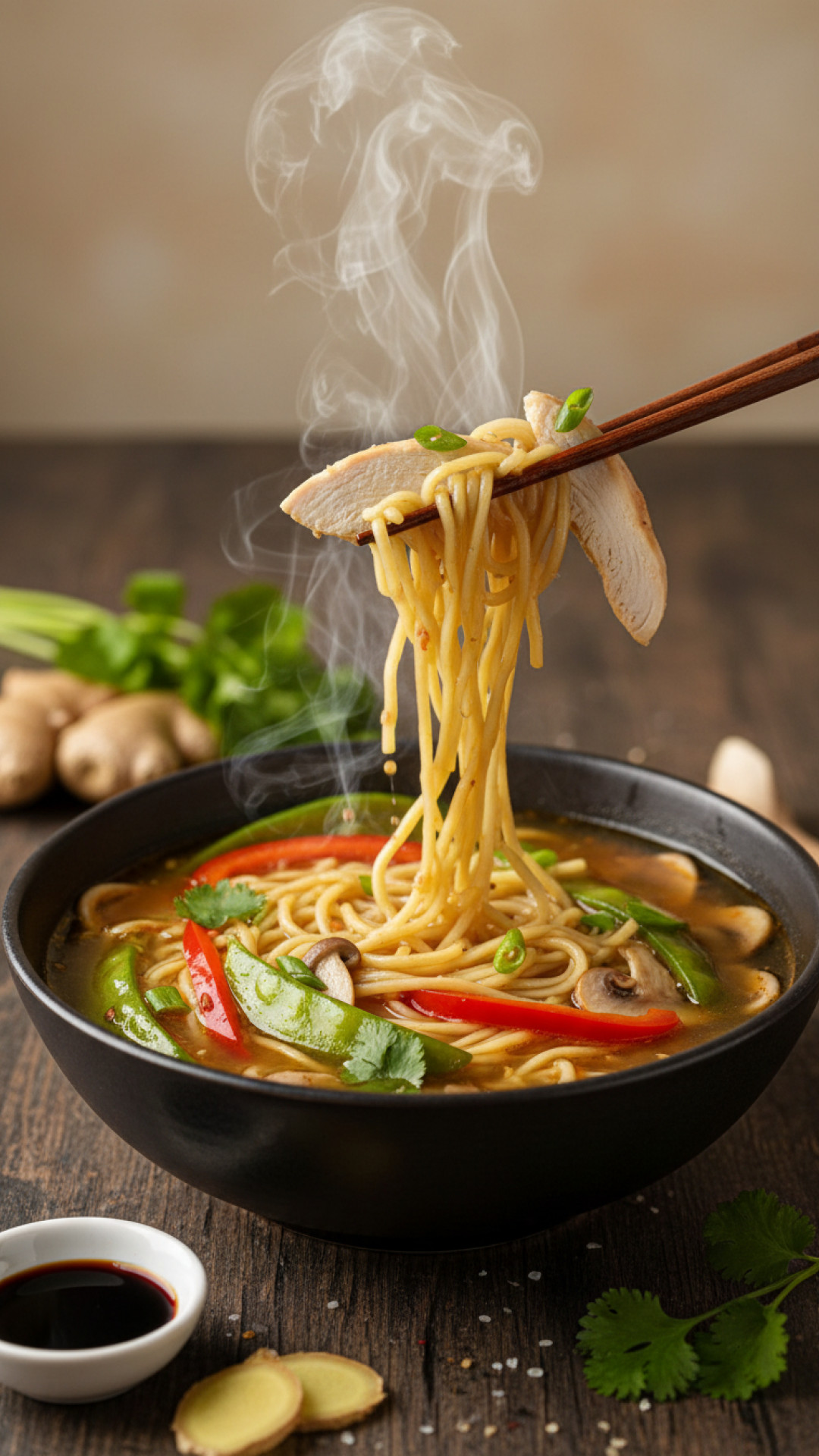 Schnelle asiatische Nudelsuppe Preparation