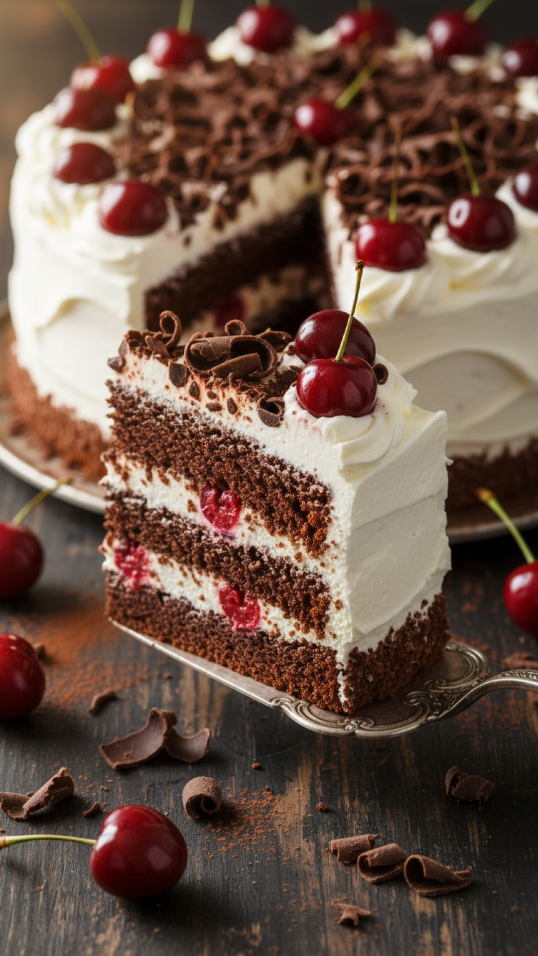 Traditionelle Schwarzwälder Kirschtorte Preparation