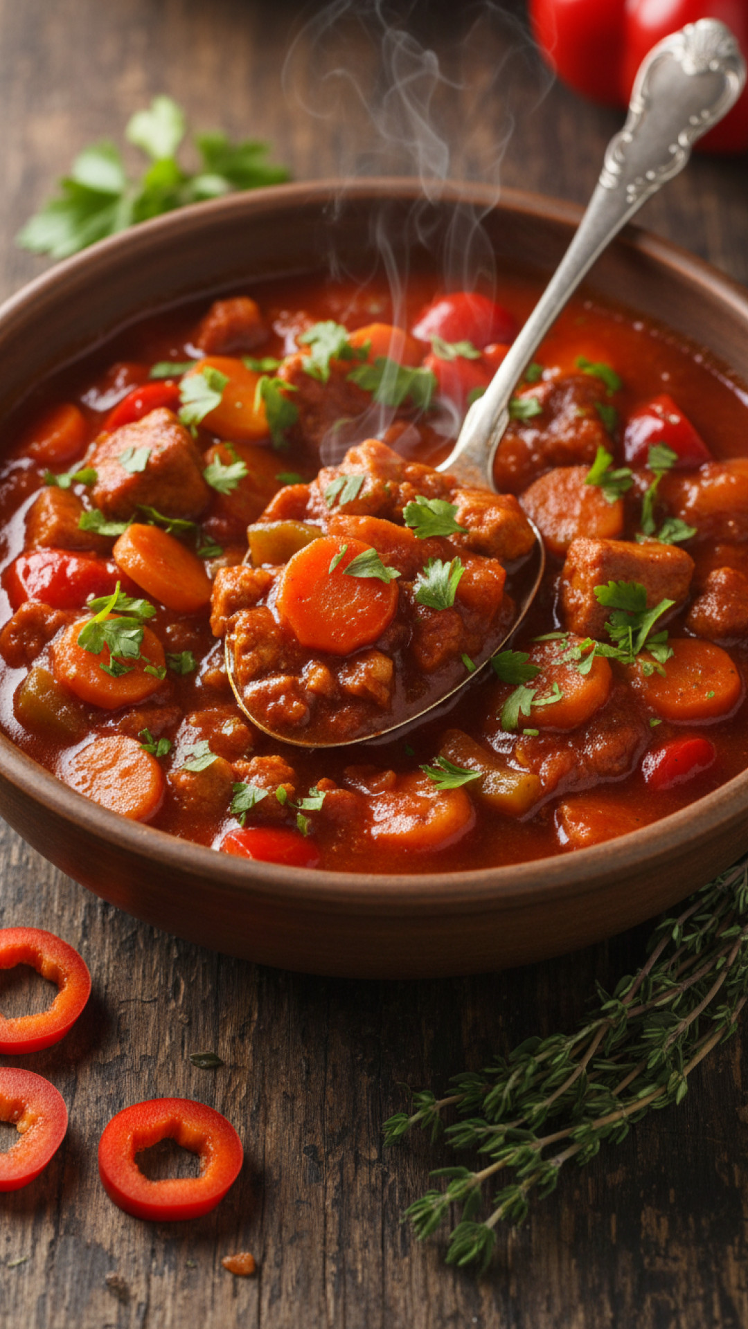 Veganes Gulasch nach Hausmannskost-Art Preparation