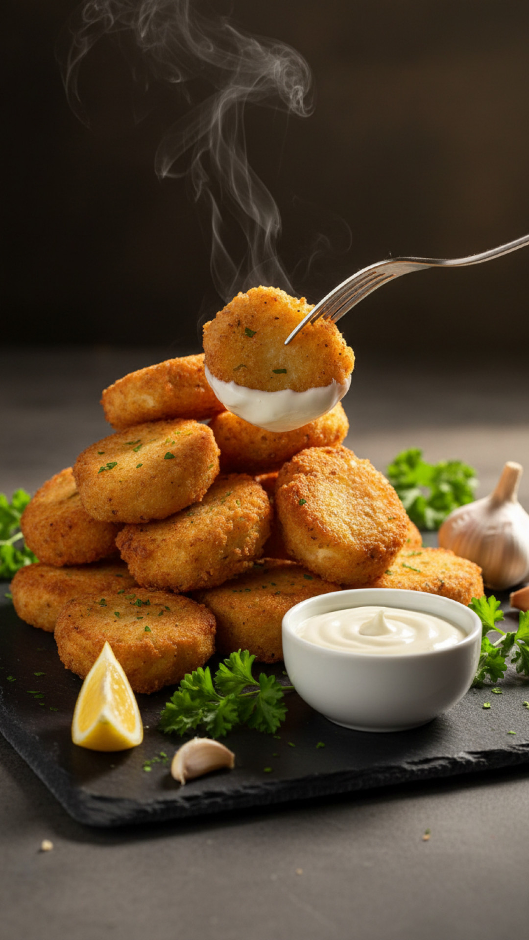 Authentische spanische Bacalao Fritters (Buñuelos de Bacalao) Preparation