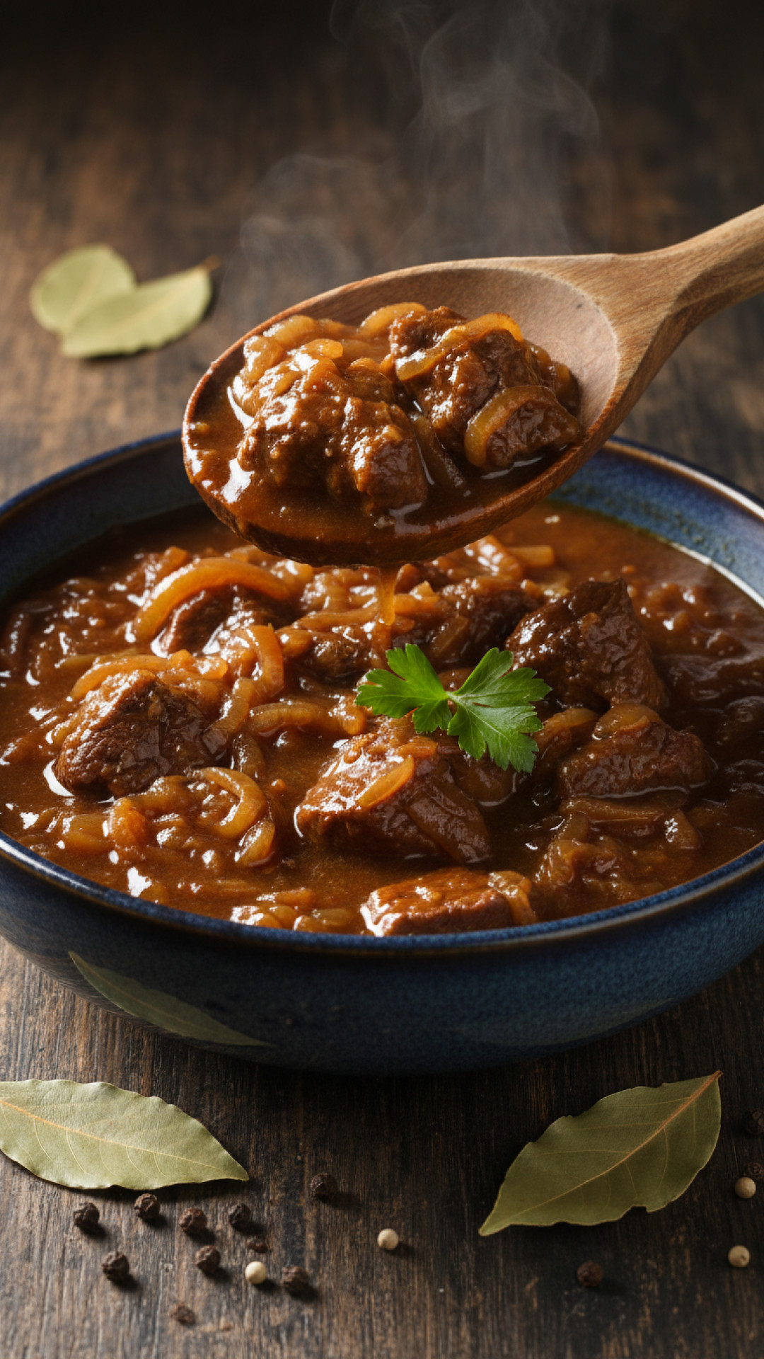 Authentisches Niederländisches Hachee Preparation