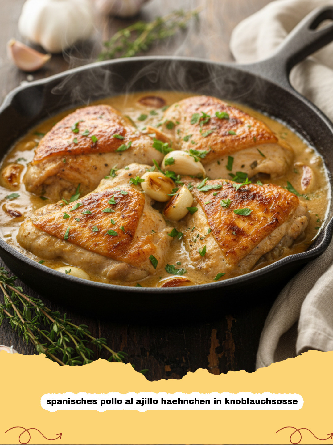 Spanisches Pollo al Ajillo: Das beste Rezept für Hähnchen in Knoblauchsosse