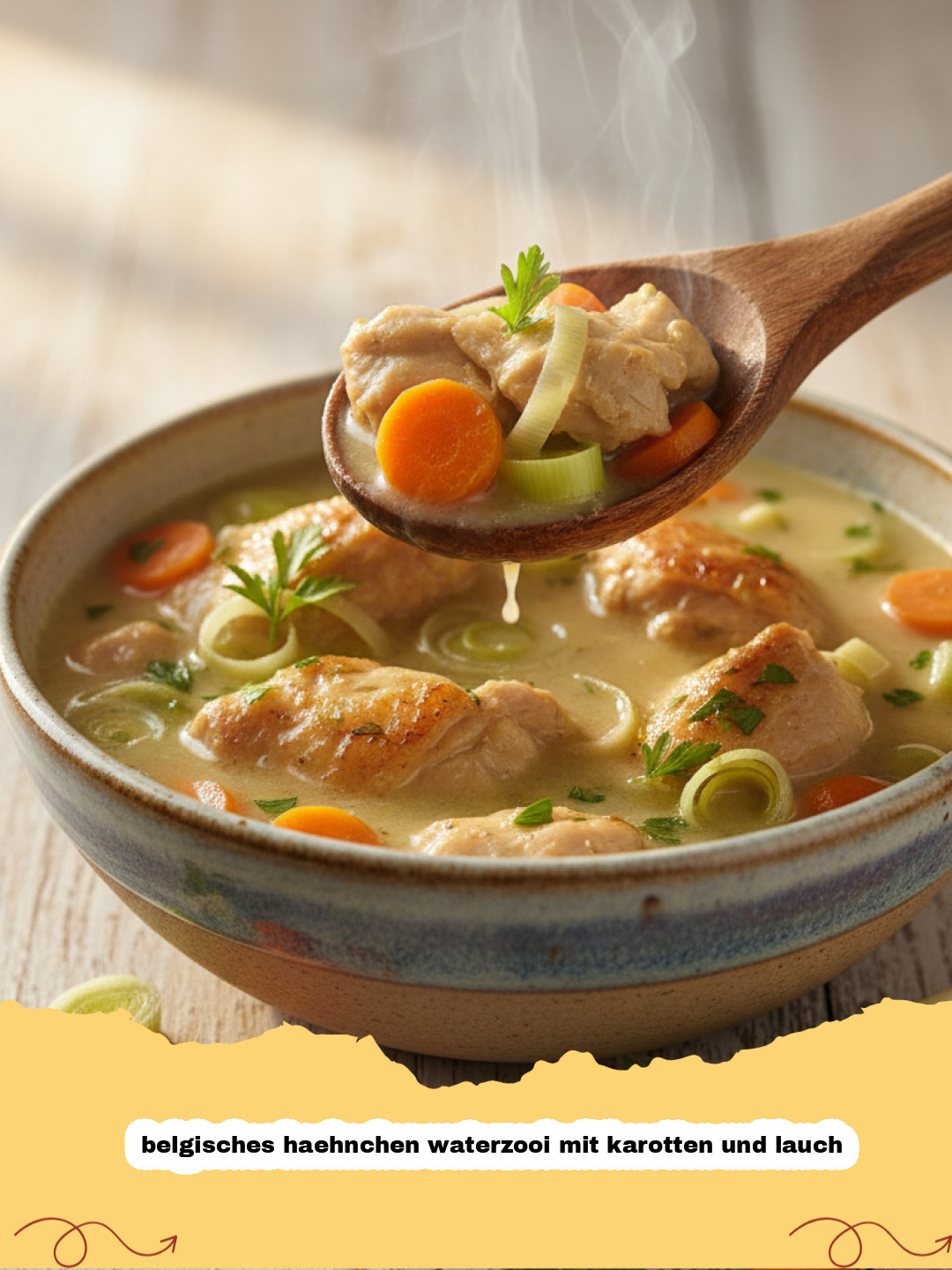 Belgisches Hähnchen Waterzooi mit Karotten und Lauch: Der Klassiker aus Gent