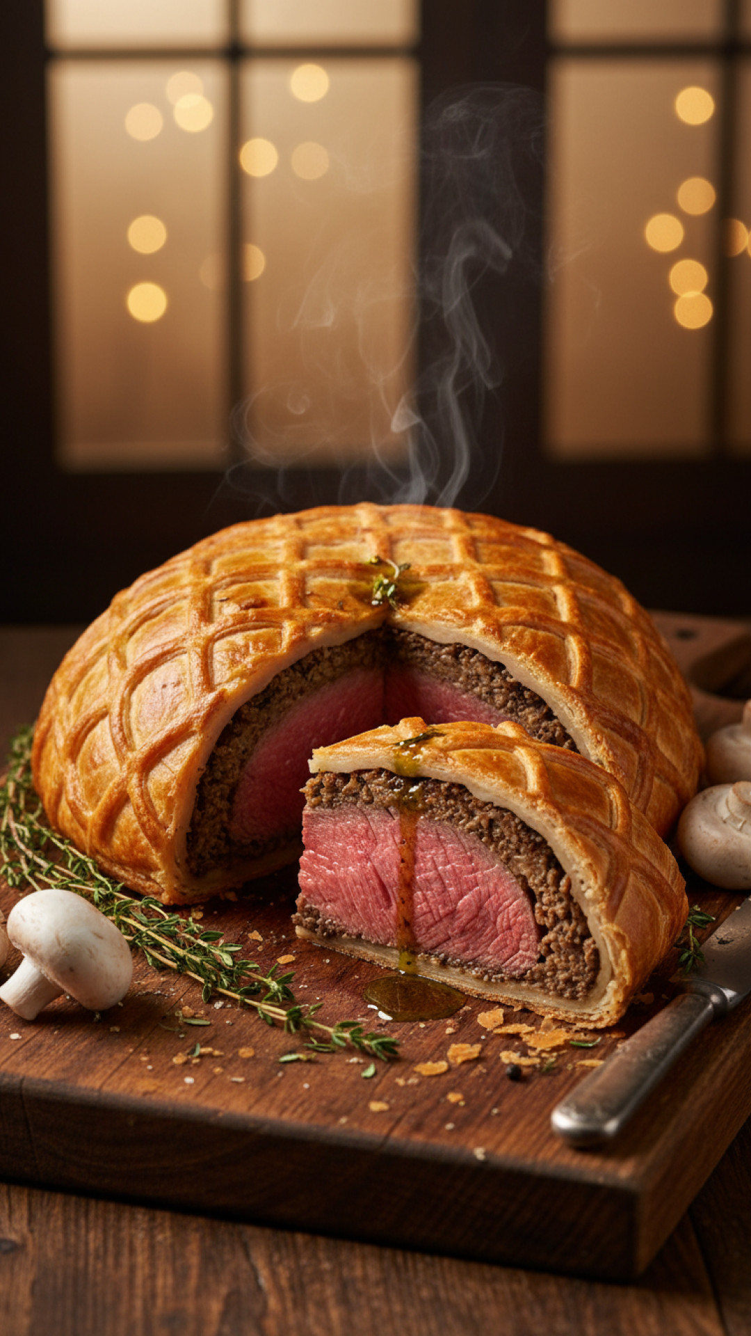 Britisches Beef Wellington mit Pilz Duxelles Preparation
