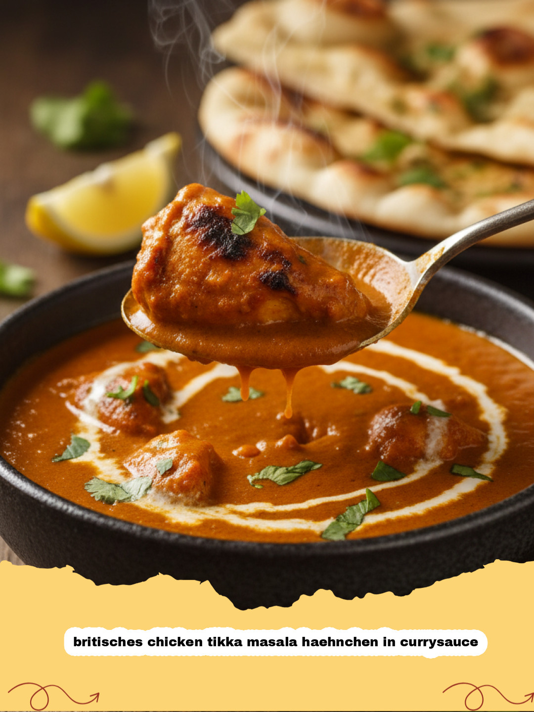 Authentisches Britisches Chicken Tikka Masala: Cremiges Hähnchen in würziger Currysauce