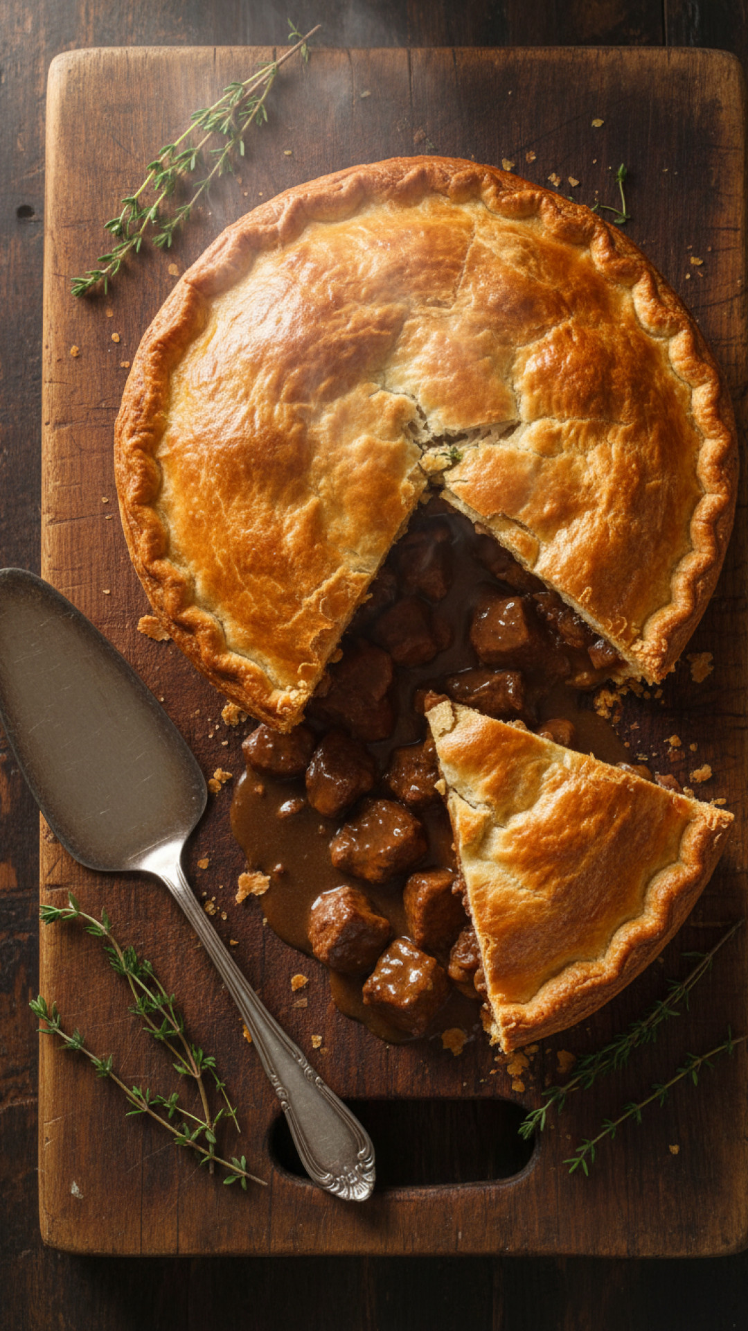 British Steak and Kidney Pie vom Rind Preparation