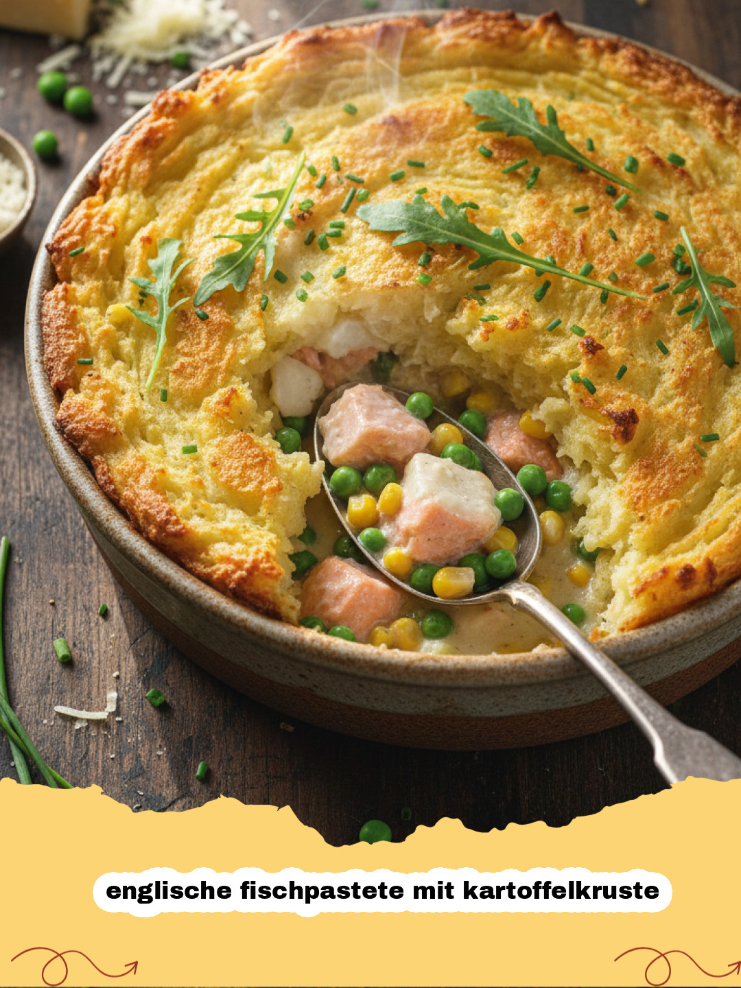 Die klassische englische Fischpastete mit Kartoffelkruste – Ein Wohlfühlessen für die ganze Familie