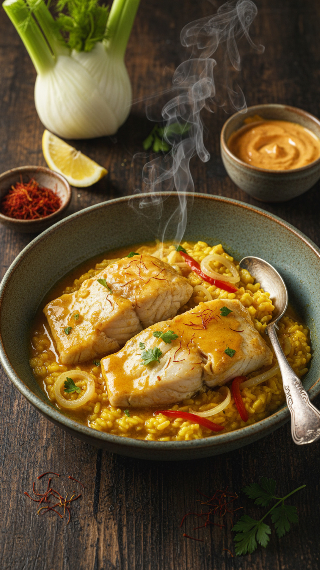 Franzoesisches Fischragout mit Safran und Fenchel Preparation