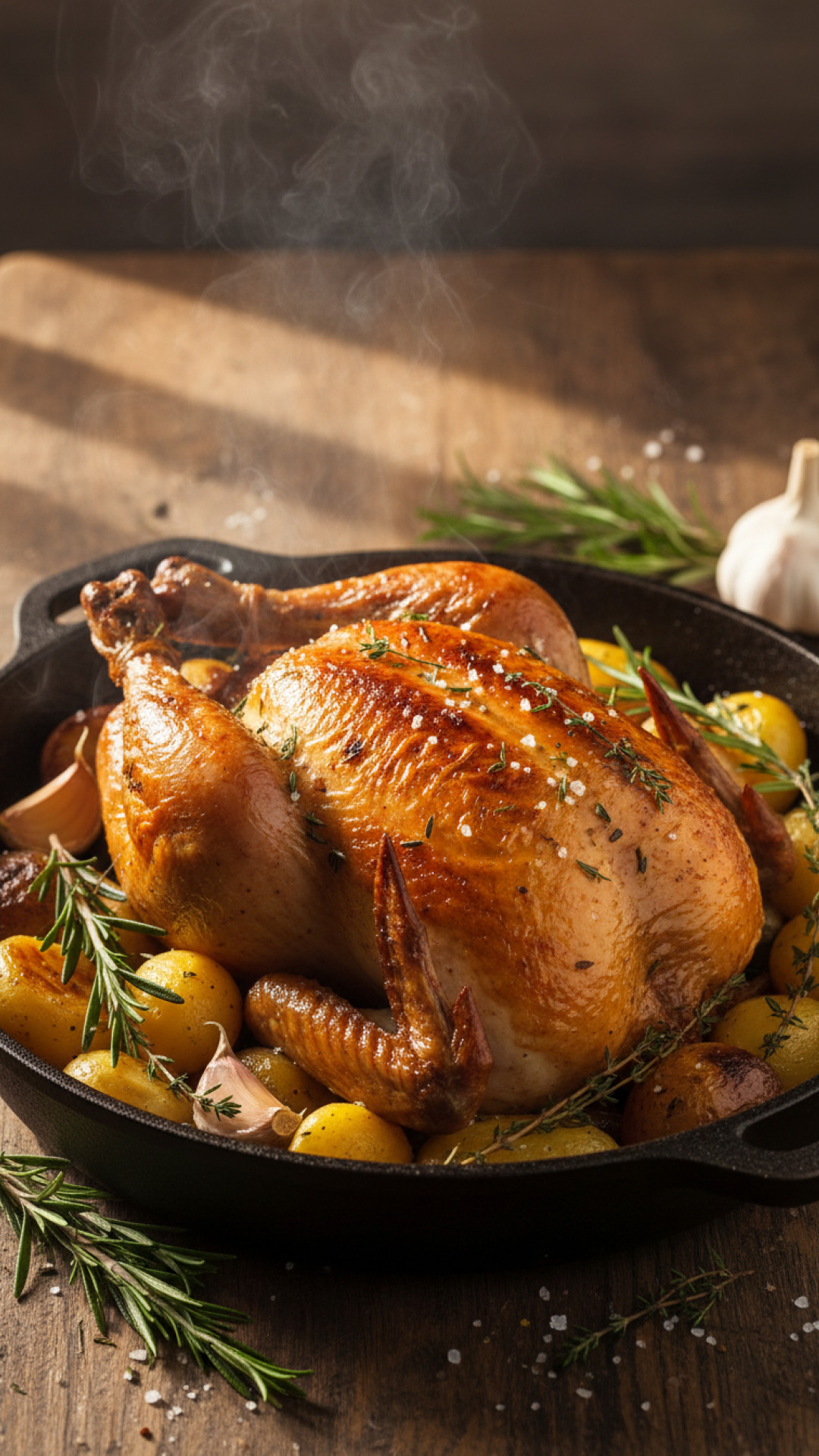 Französisches Poulet Rôti: Knuspriges Brathähnchen mit Kartoffeln Preparation