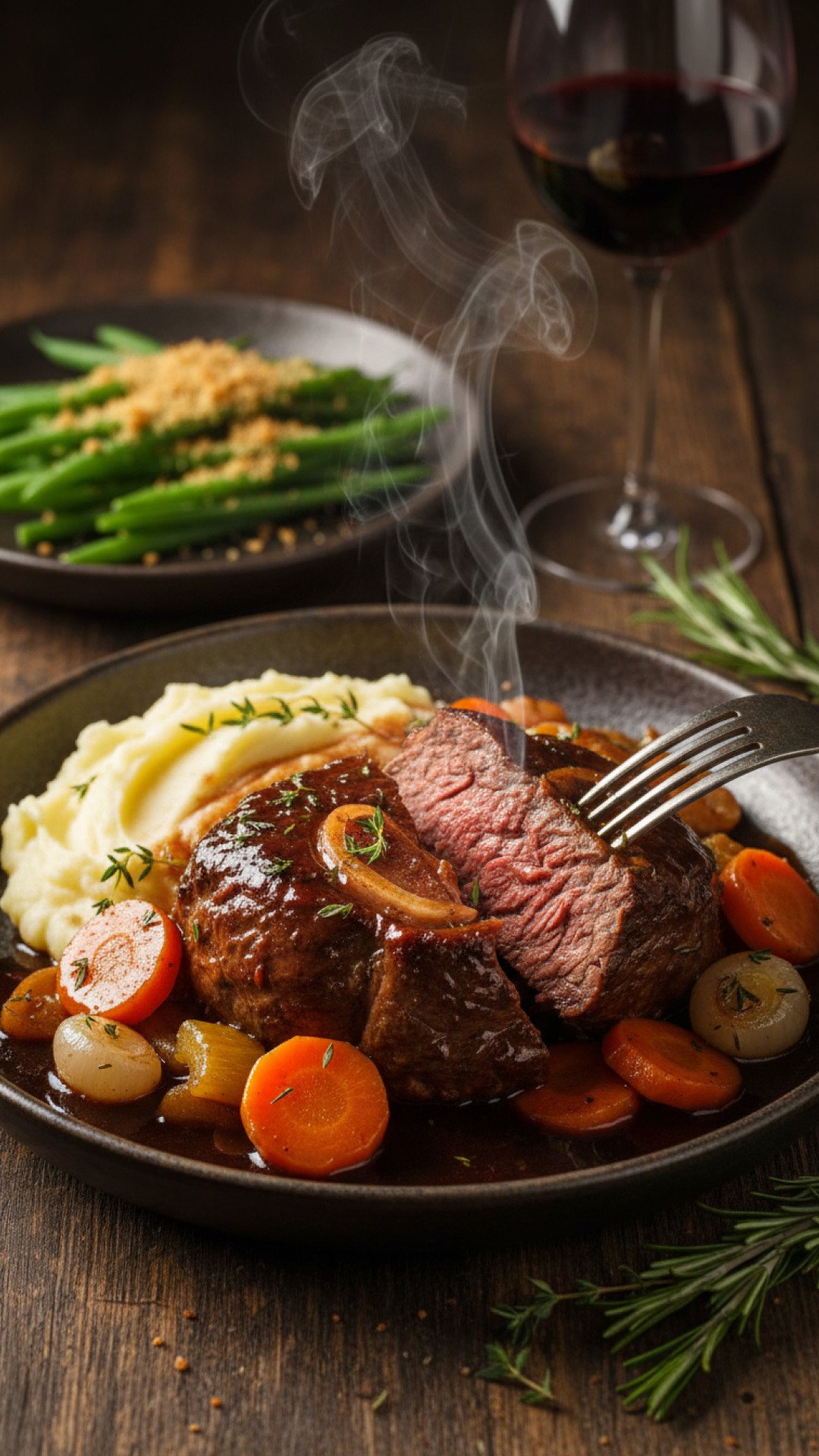 Geschmorte Rinderbacken mit Wurzelgemüse Preparation