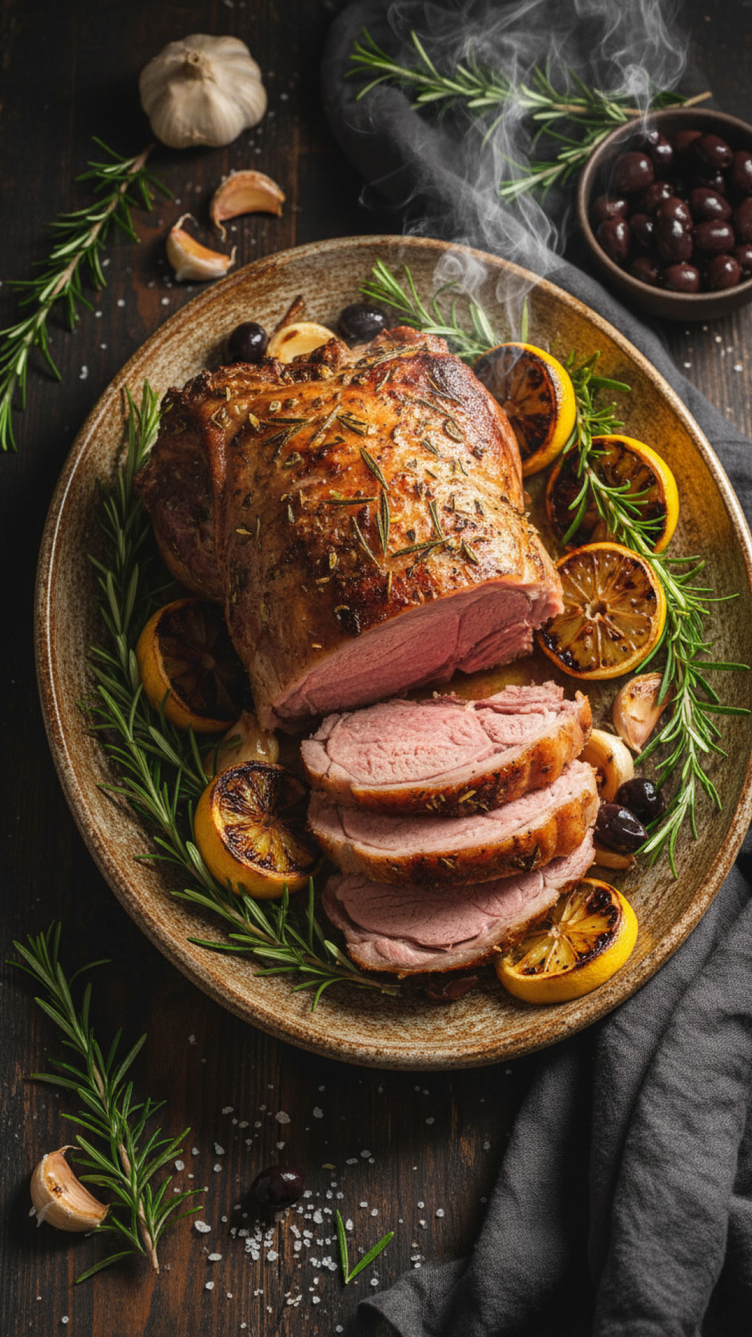 Griechischer Lammbraten mit Knoblauch und Rosmarin Preparation