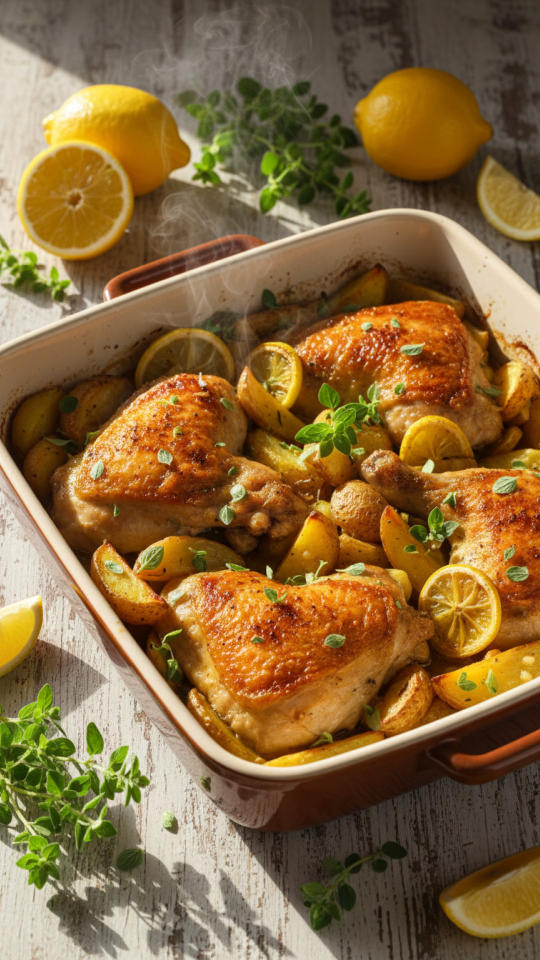 Griechisches Kotopoulo Lemonato: Zitronen-Hähnchen aus dem Ofen Preparation