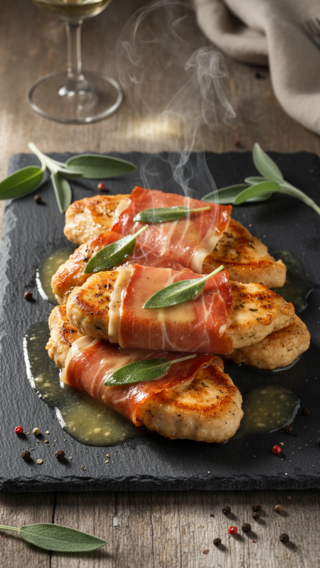 Hähnchen Saltimbocca nach römischer Art Preparation