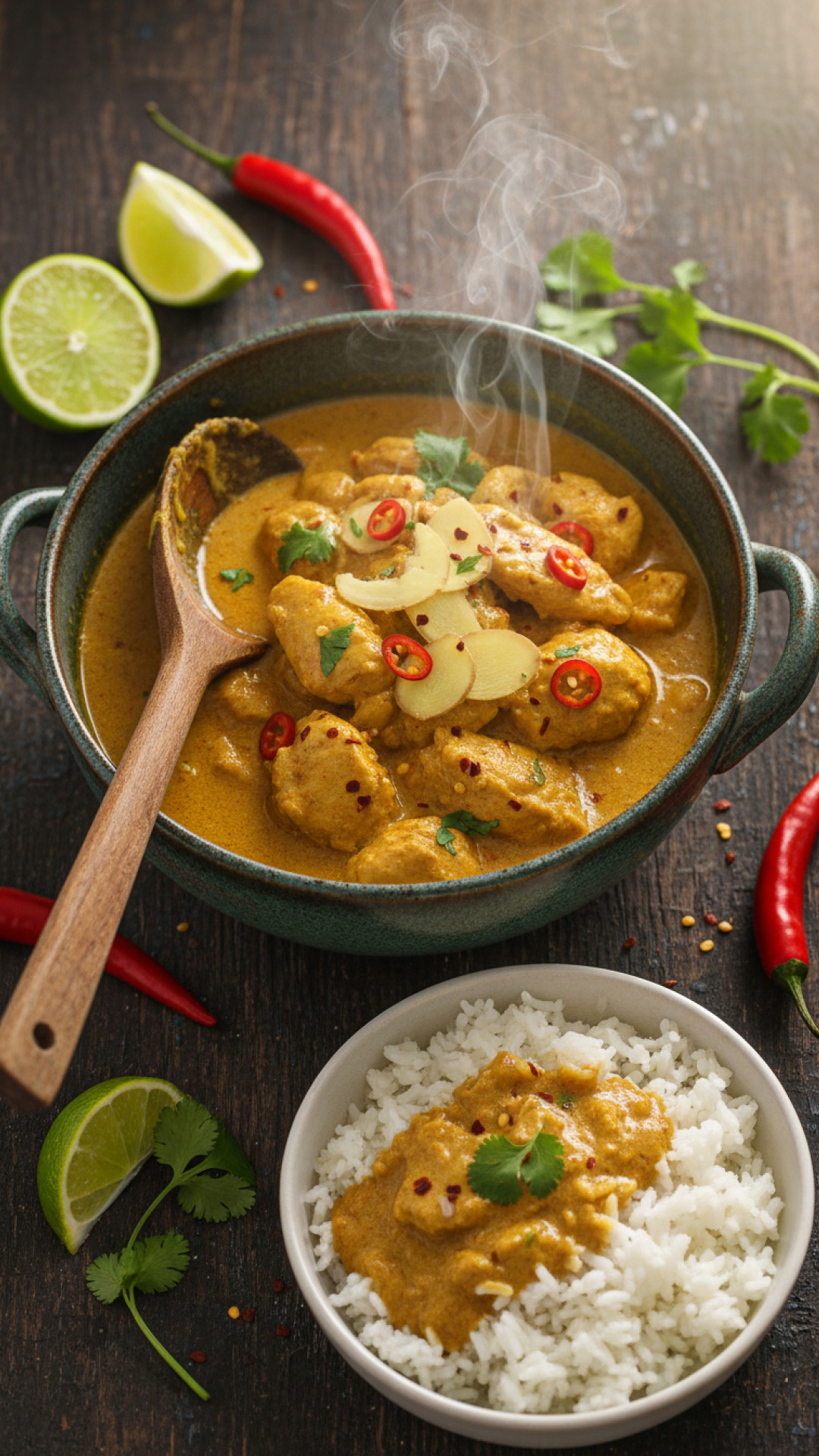 Hähnchencurry mit Kokosmilch und Ingwer Preparation