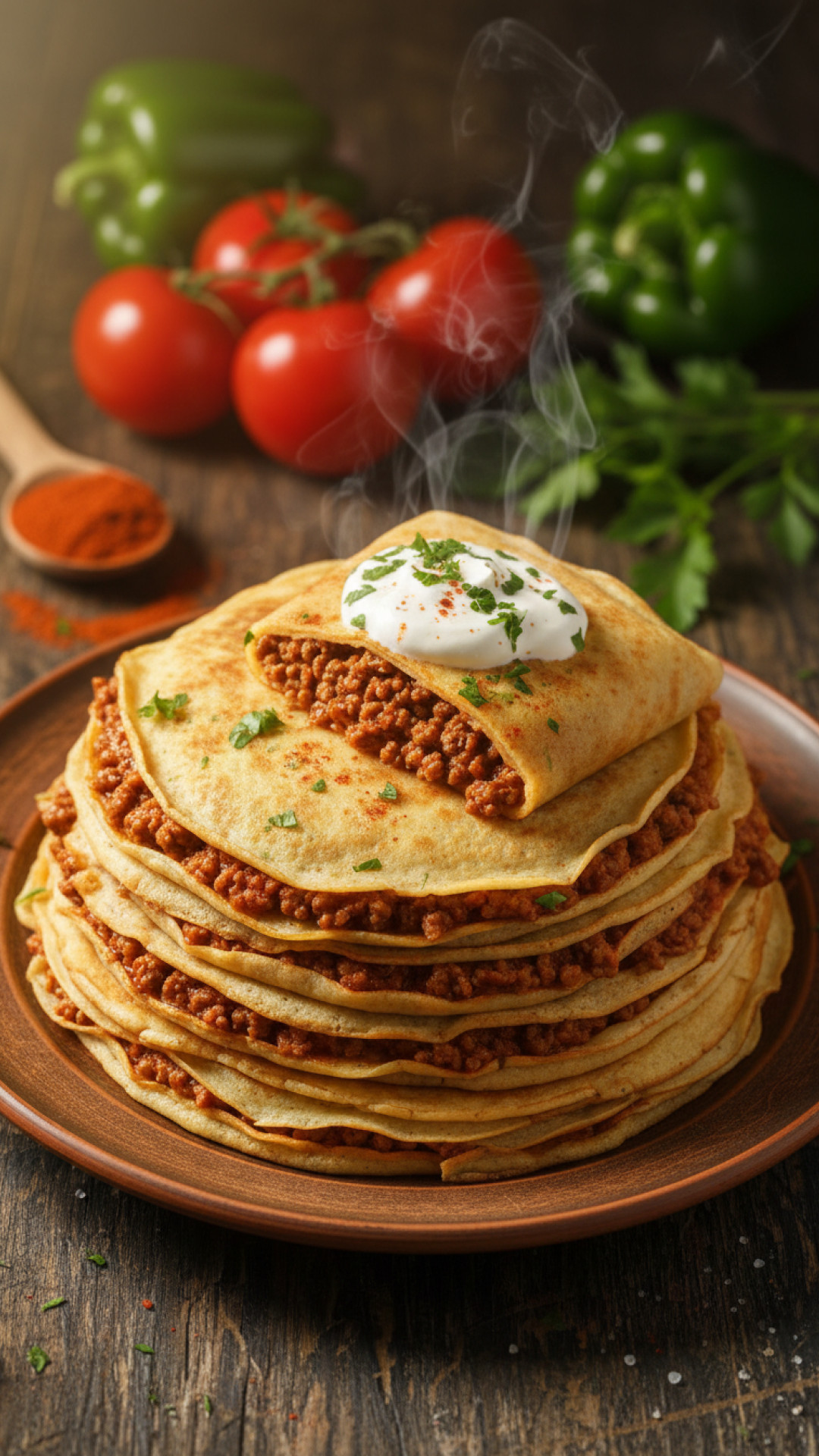 Hortobagyi Palacsinta: Ungarische Pfannkuchen mit Rinderhack Preparation