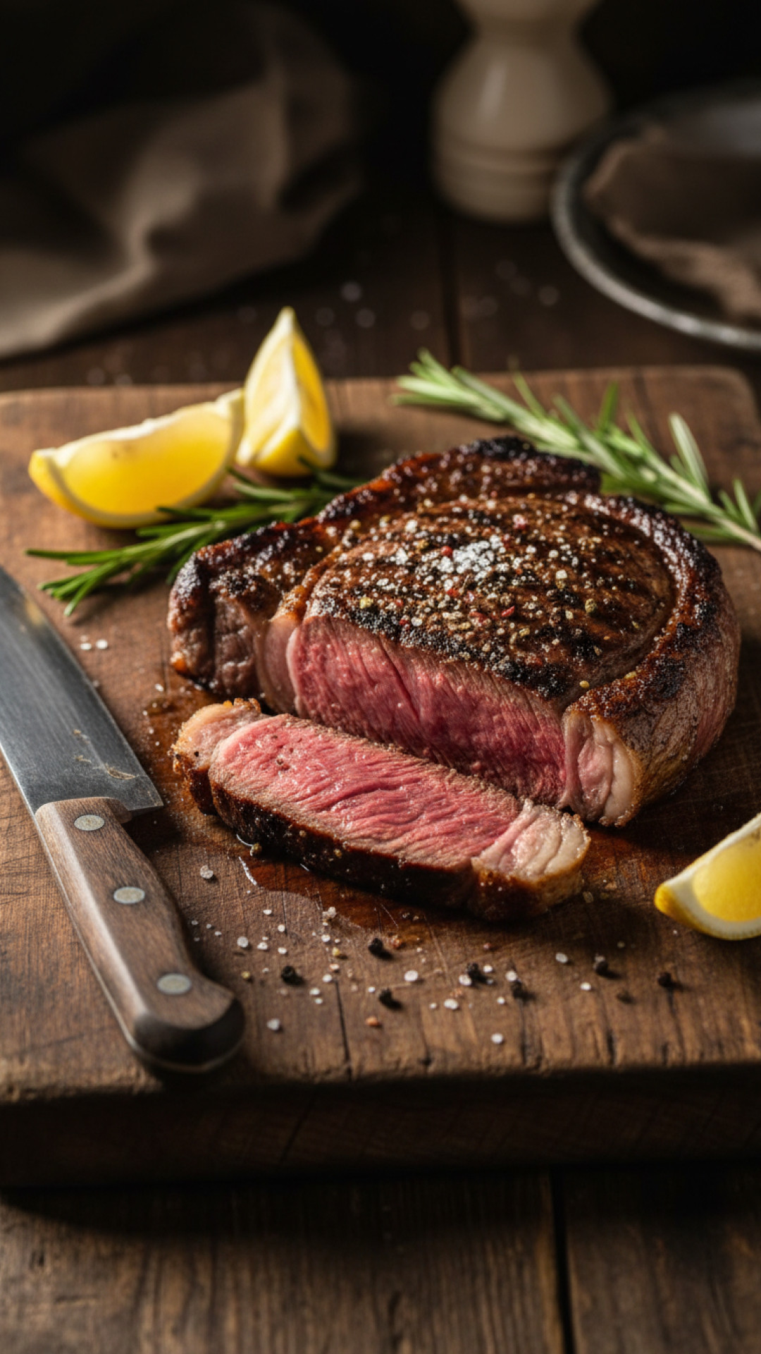 Italienische Bistecca alla Fiorentina vom Grill Preparation