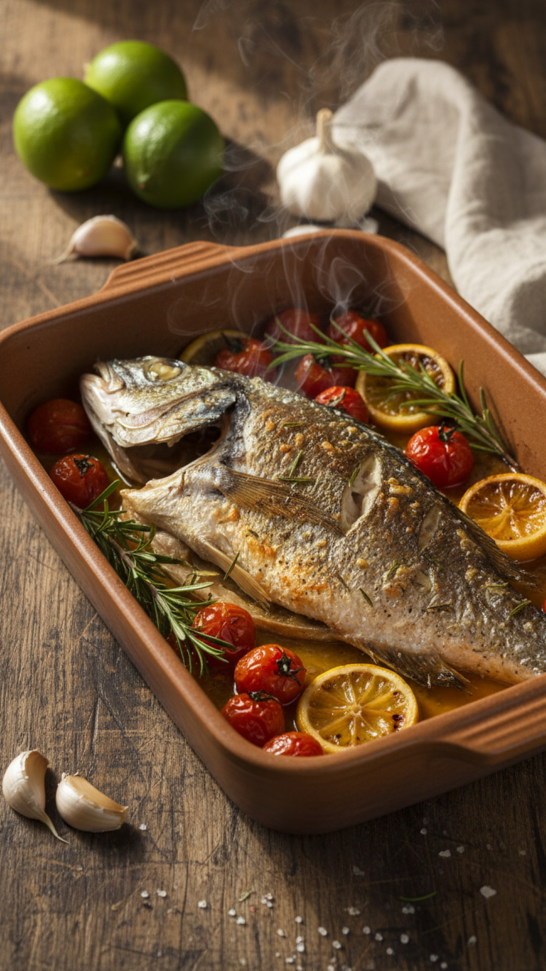 Italienischer Branzino al Forno: Wolfsbarsch aus dem Ofen Preparation