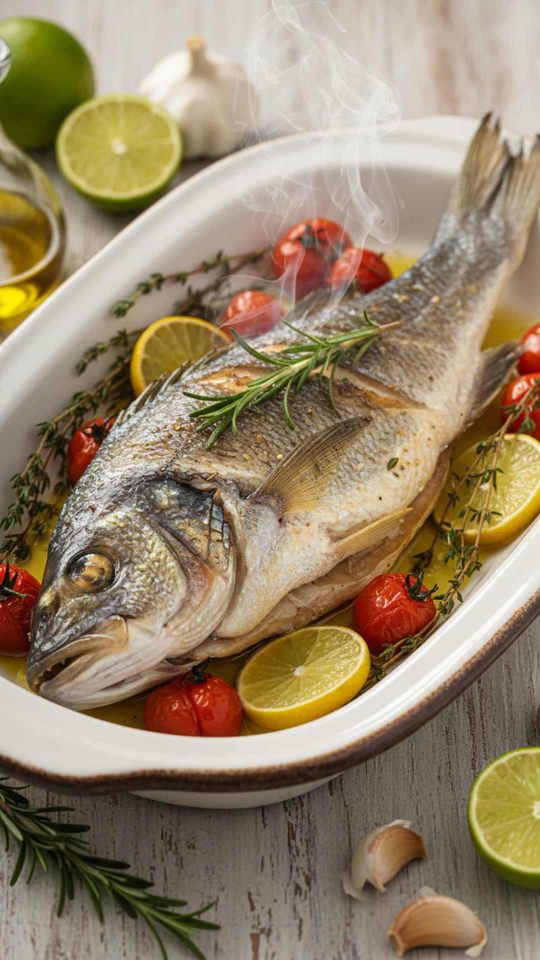 Italienisches Branzino al Forno – Wolfsbarsch aus dem Ofen Preparation