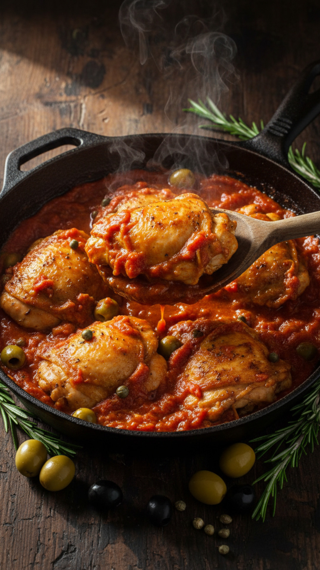 Italienisches Pollo alla Cacciatora (Jägerhuhn) Preparation