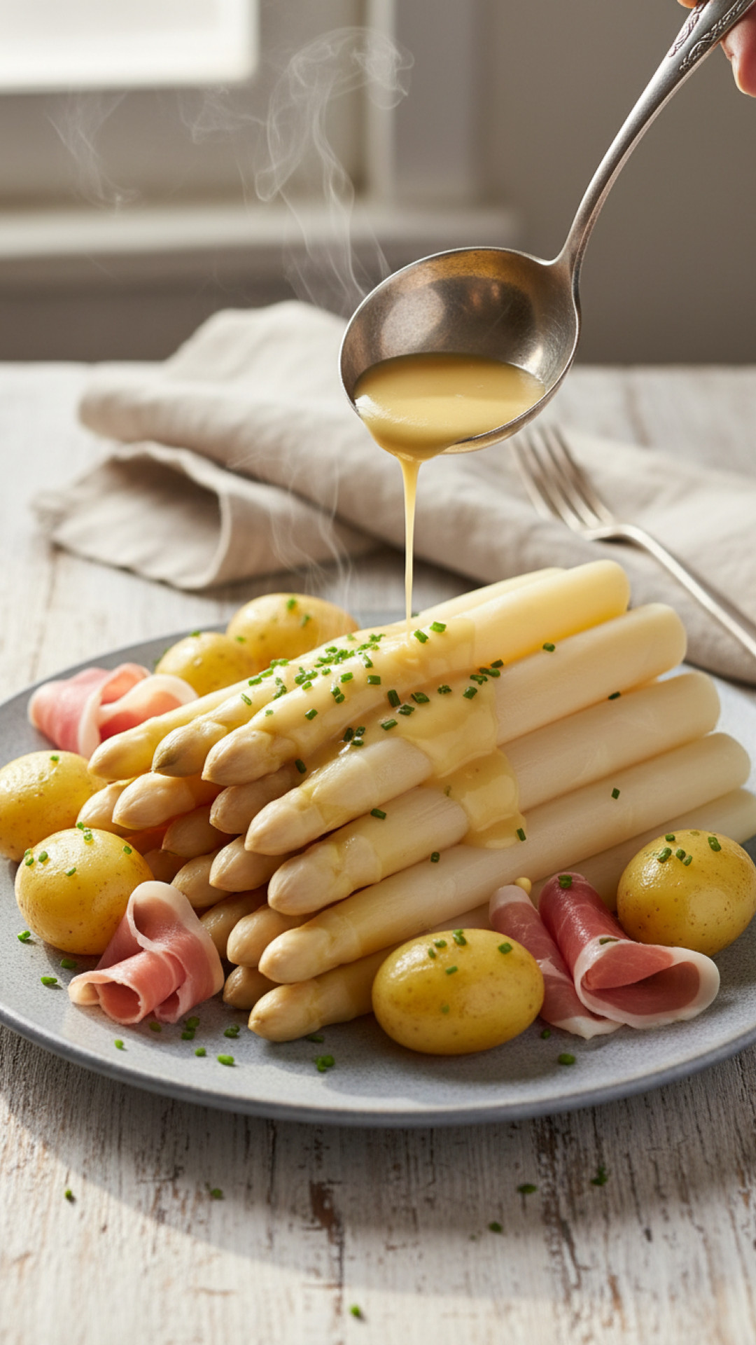 Klassischer Spargel mit hausgemachter Hollandaise Preparation