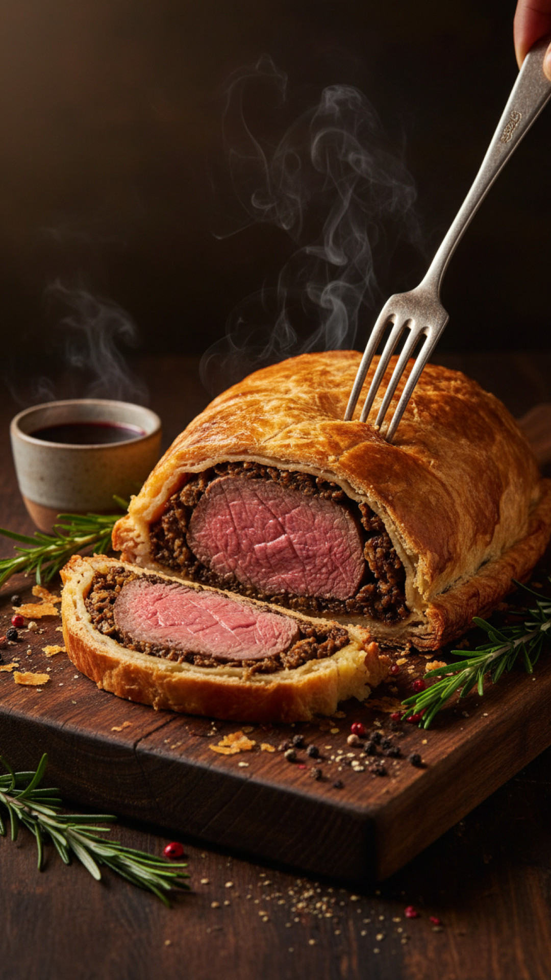 Klassisches Beef Wellington Rinderfilet im Blätterteig Preparation