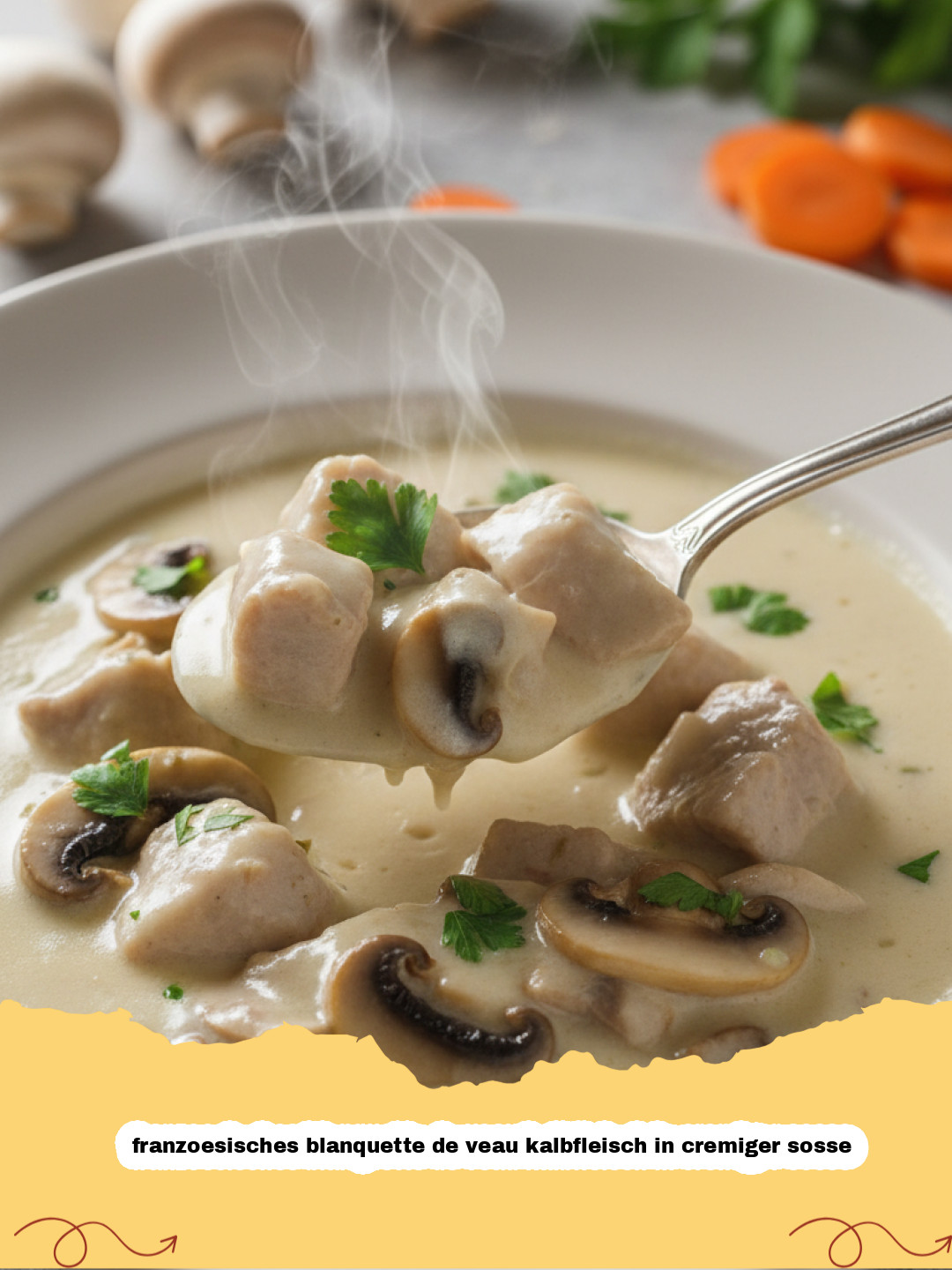 Franzoesisches Blanquette de Veau: Kalbfleisch in cremiger Sosse nach Originalrezept