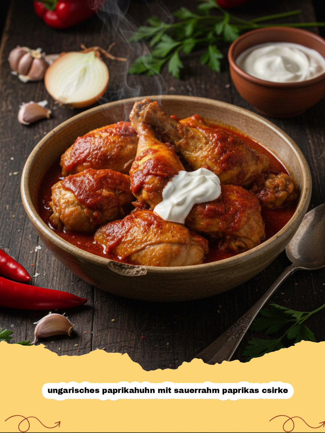 Authentisches Ungarisches Paprikahuhn mit Sauerrahm (Paprikás Csirke) – Ein Herzhaftes Familienrezept