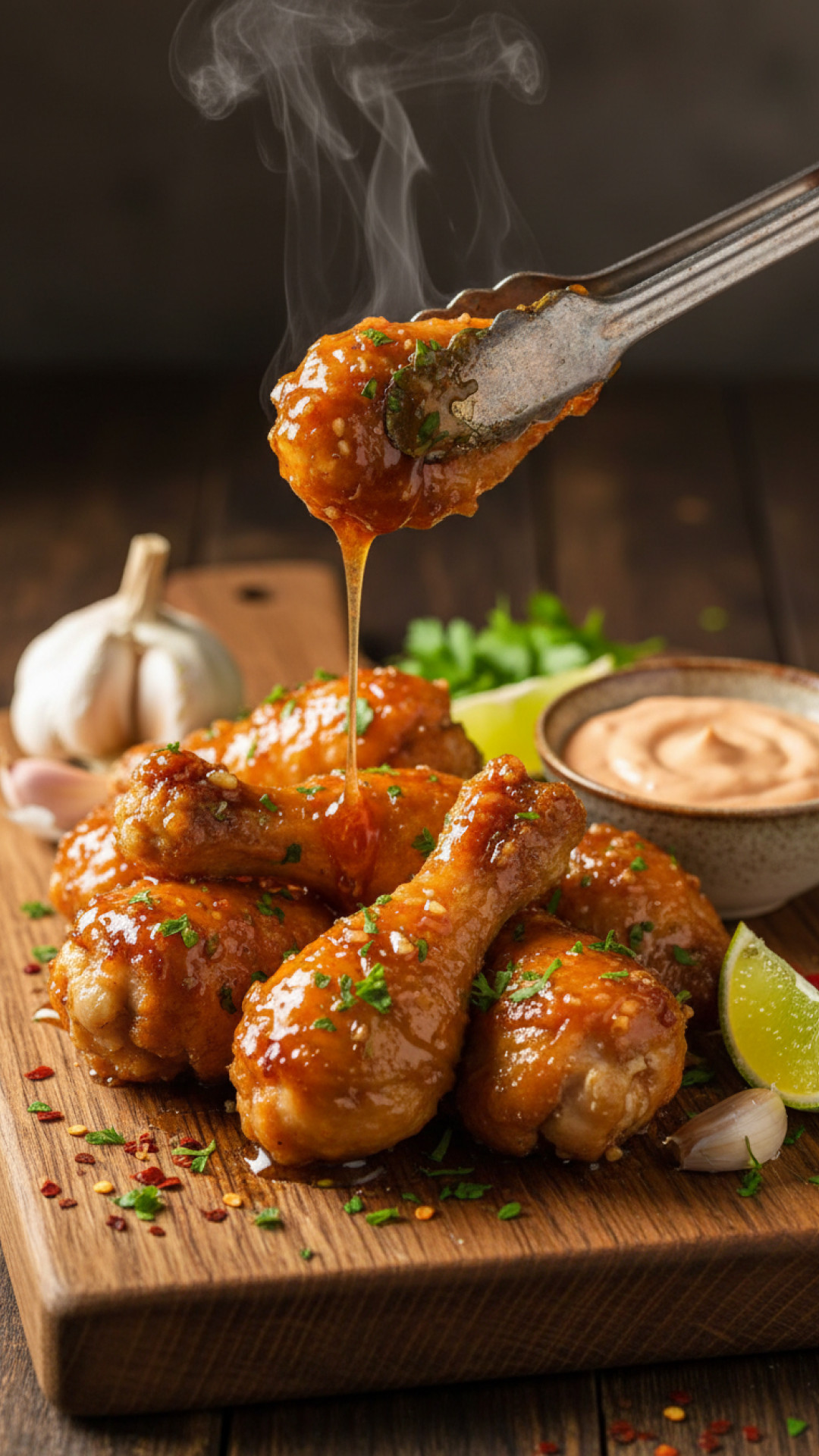 Knusprige Airfryer Hähnchenschenkel mit Kartoffelspalten Preparation