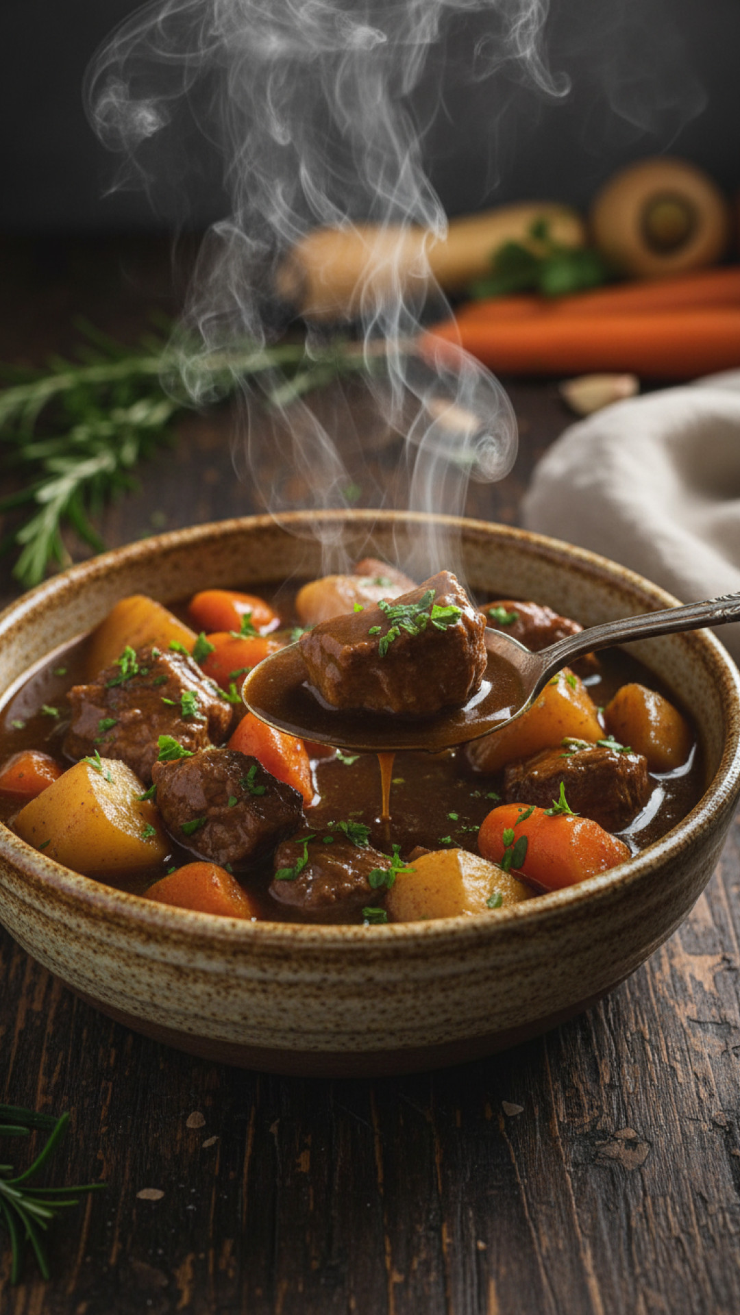 Original Irish Lamb Stew mit Wurzelgemüse und Kartoffeln Preparation