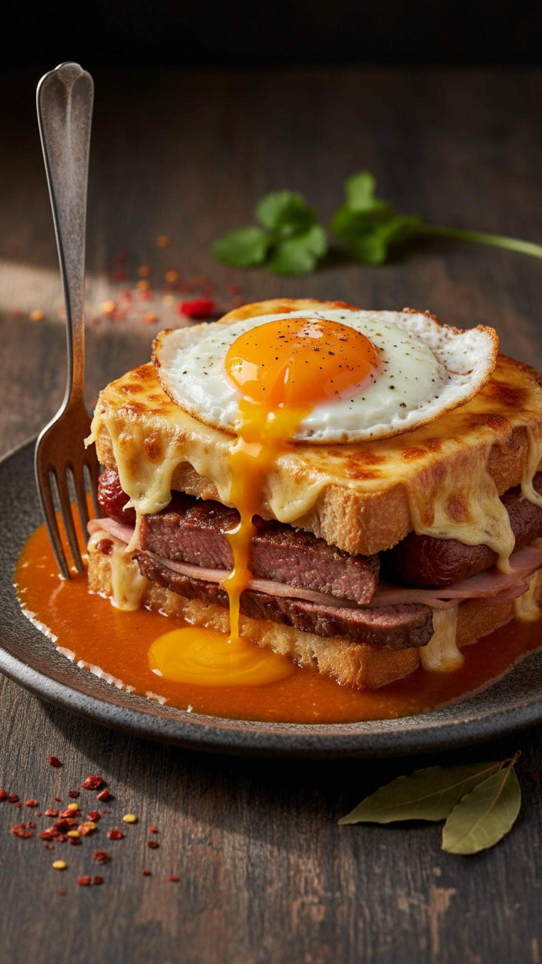 Original Portugiesische Francesinha Preparation