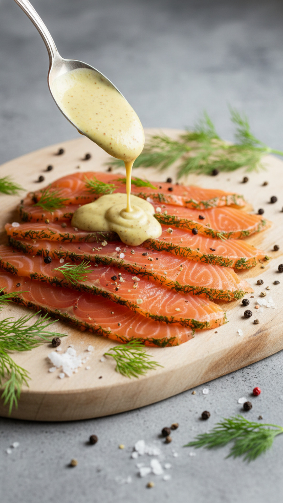 Original schwedischer graved Lachs mit Senfsoße Preparation