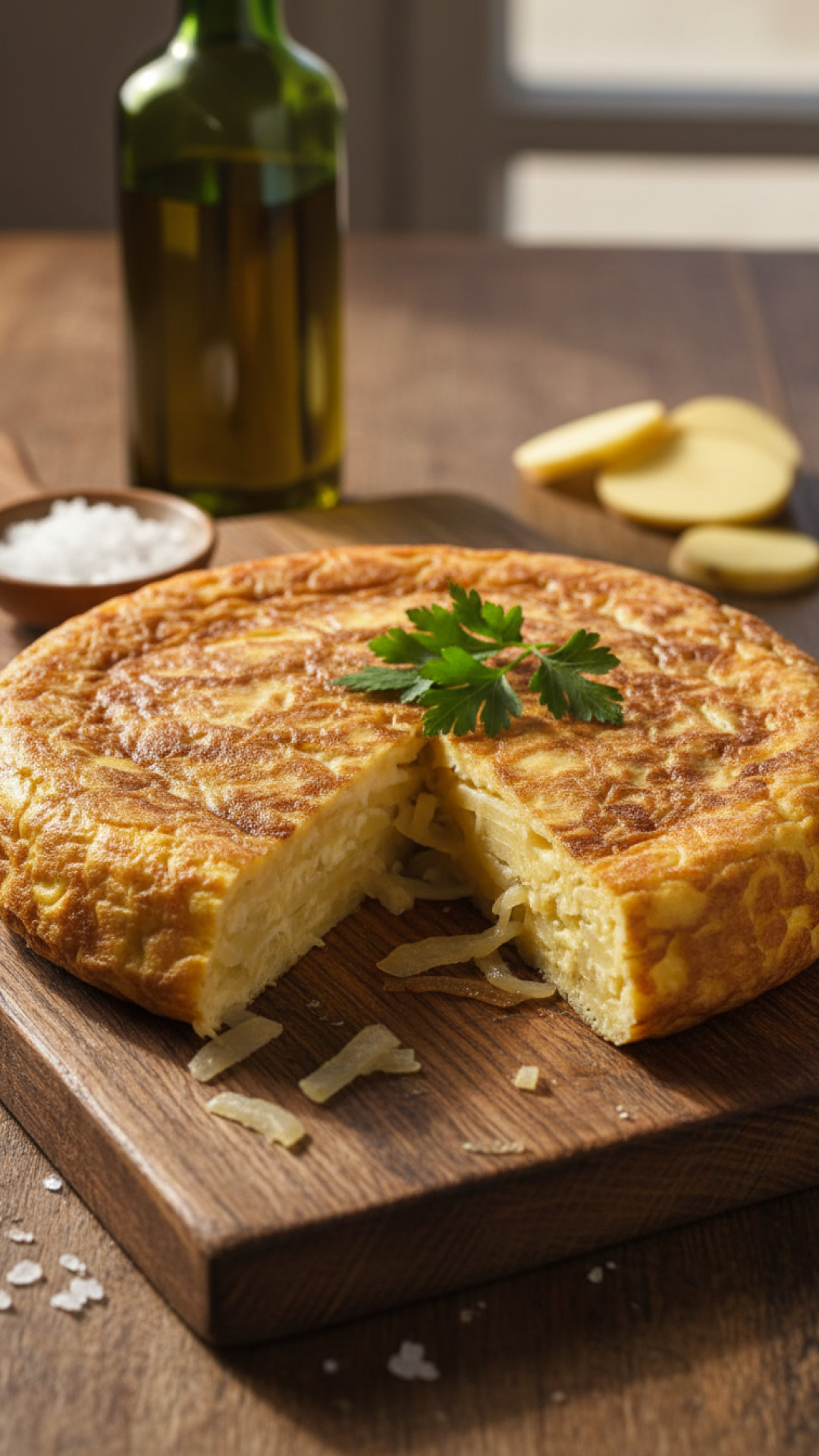 Original spanische tortilla de patatas mit zwiebeln Preparation