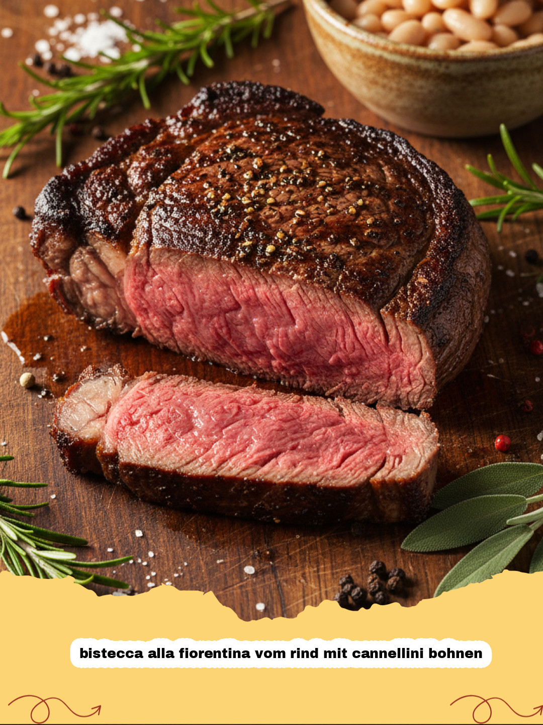 Bistecca alla Fiorentina vom Rind mit Cannellini Bohnen: Der toskanische Klassiker