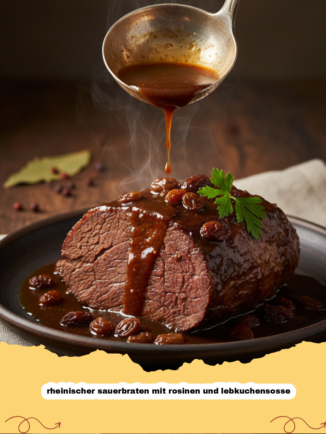 Rheinischer Sauerbraten mit Rosinen und Lebkuchensosse: Das Traditionsrezept meiner Oma