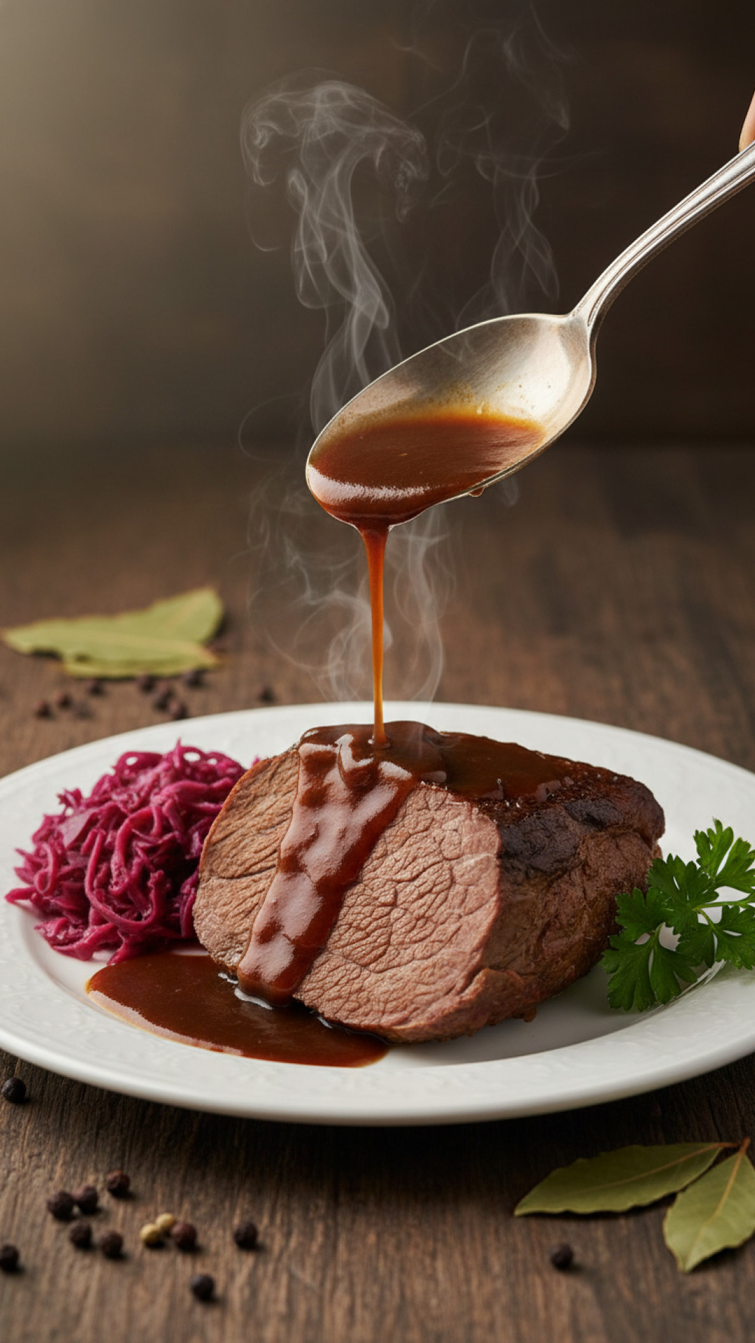 Rheinischer Sauerbraten vom Rind ohne Wein Preparation