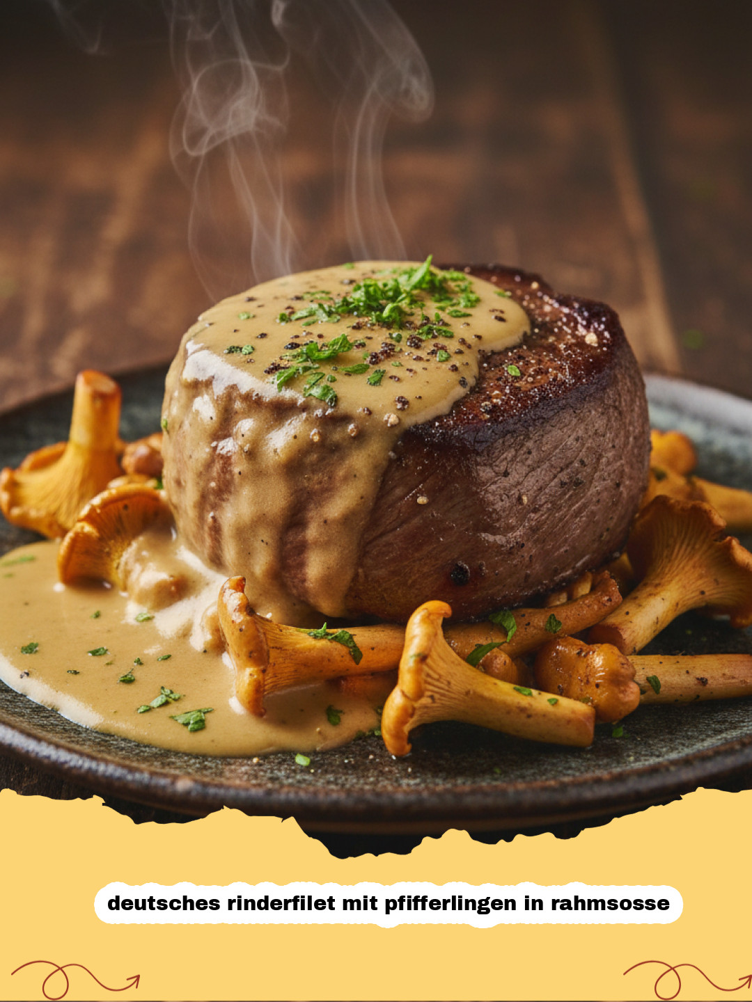 Deutsches Rinderfilet mit Pfifferlingen in Rahmsosse: Ein zeitloser Klassiker der Gourmetküche