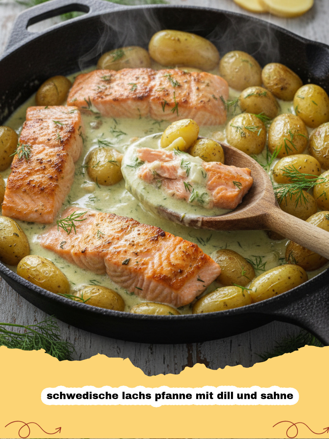 Cremige schwedische Lachs Pfanne mit Dill und Sahne: Ein skandinavischer Traum