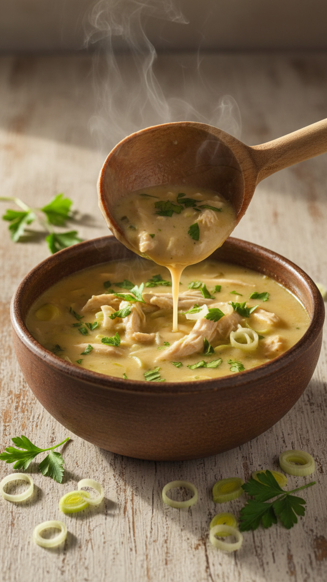 Skandinavisches Lauch Süppchen mit Hähnchen Preparation
