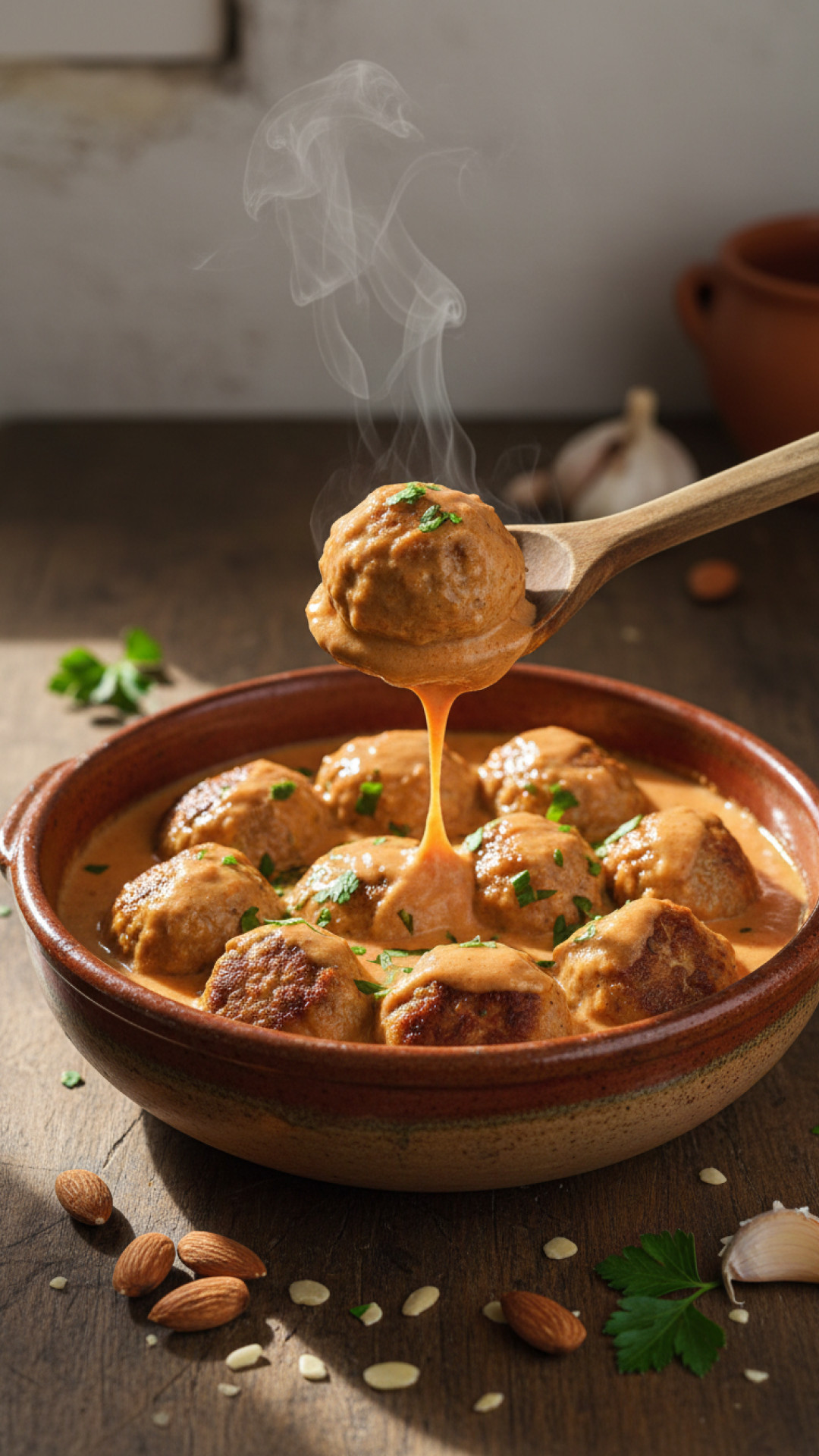 Spanische Albondigas in Mandel-Tomaten-Soße Preparation