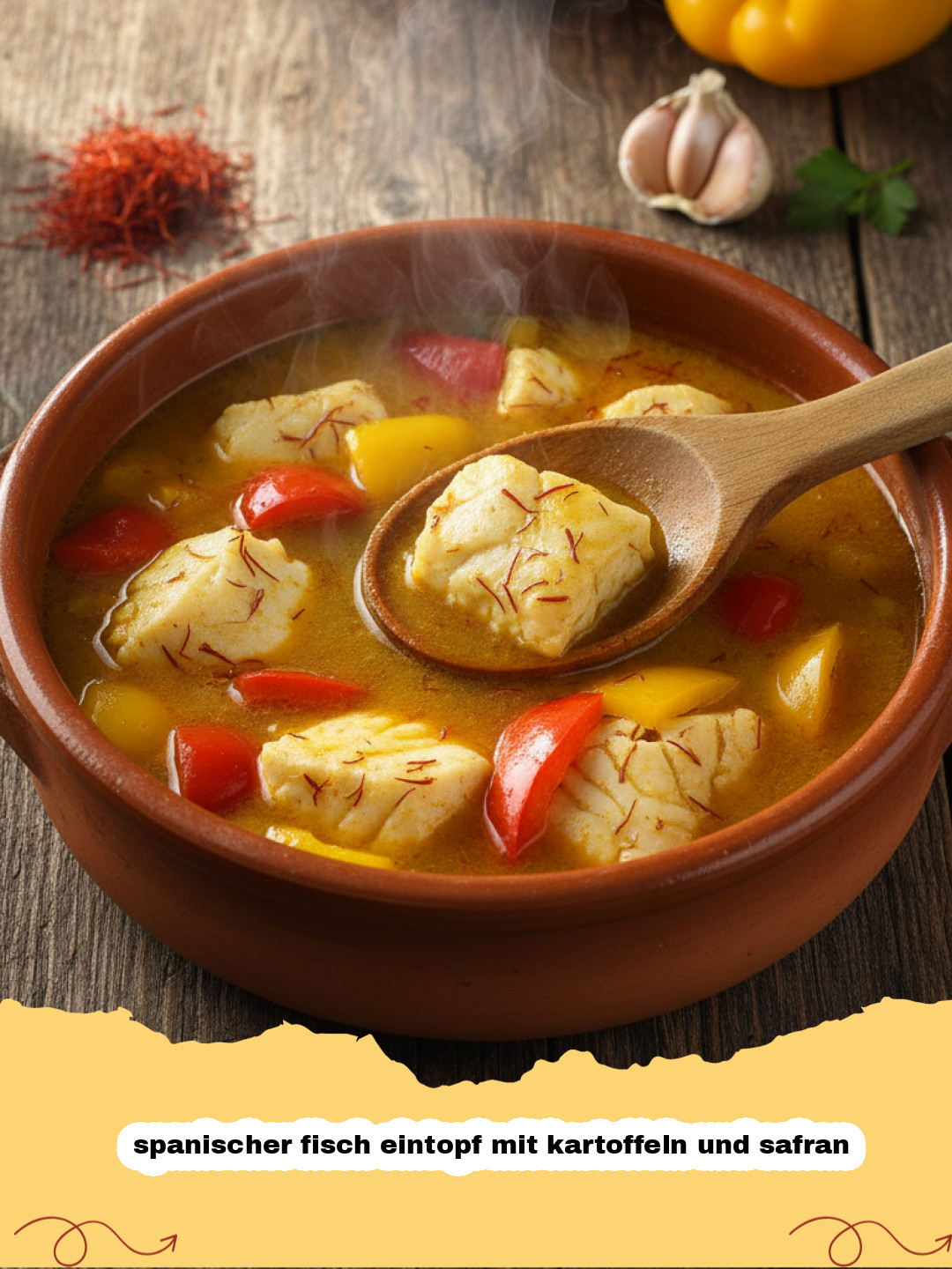 Spanischer Fisch Eintopf mit Kartoffeln und Safran: Ein mediterranes Meisterwerk