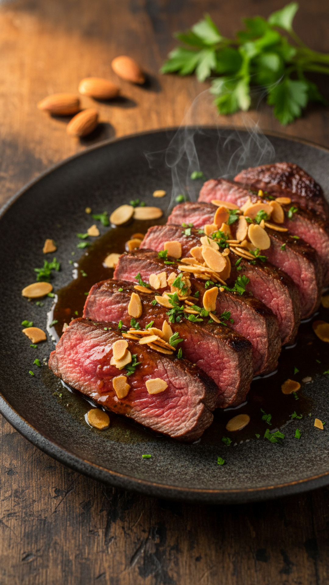 Spanisches Rinderfilet mit Sherrysosse und Mandeln Preparation